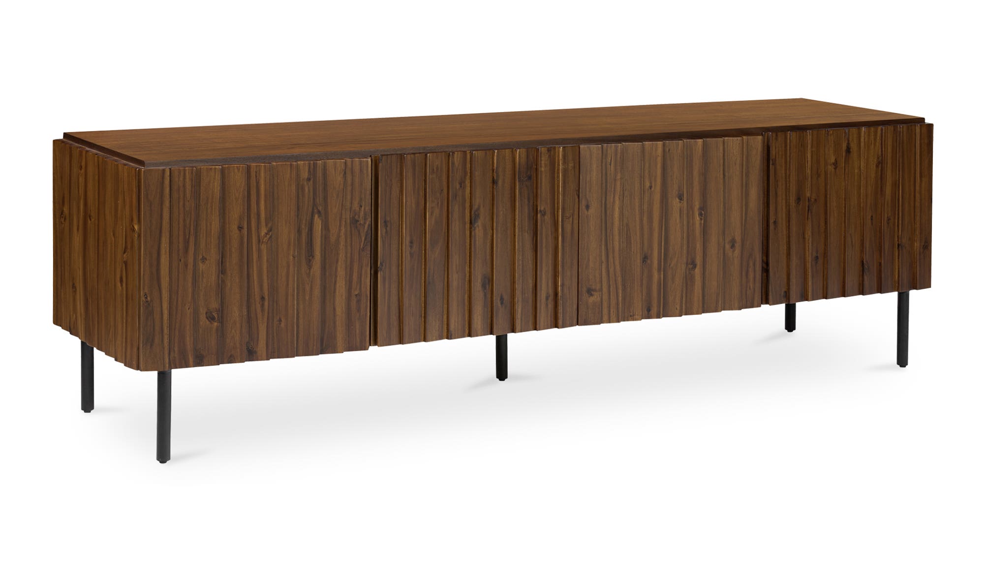 74" Brown Acacia Cabinet