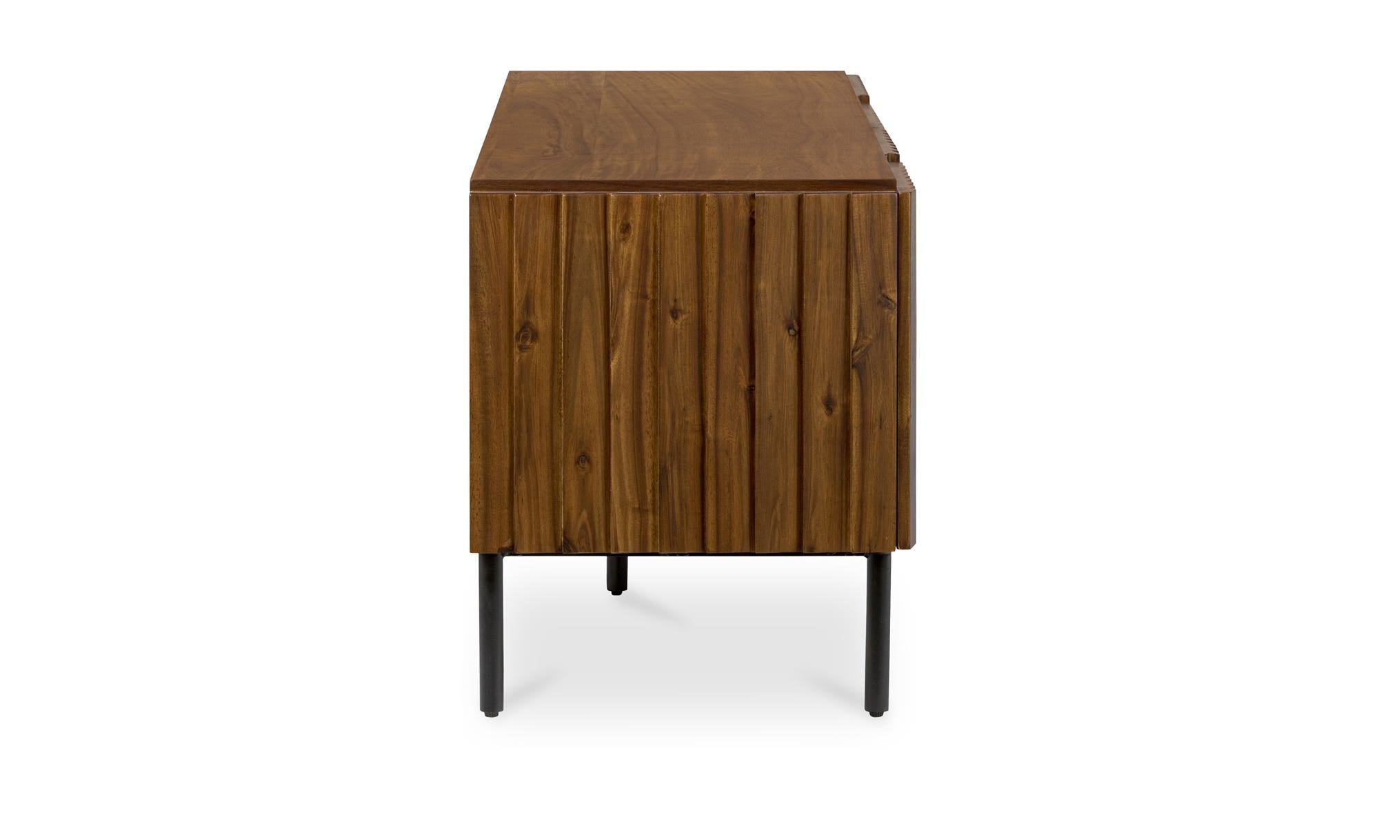 74" Brown Acacia Cabinet