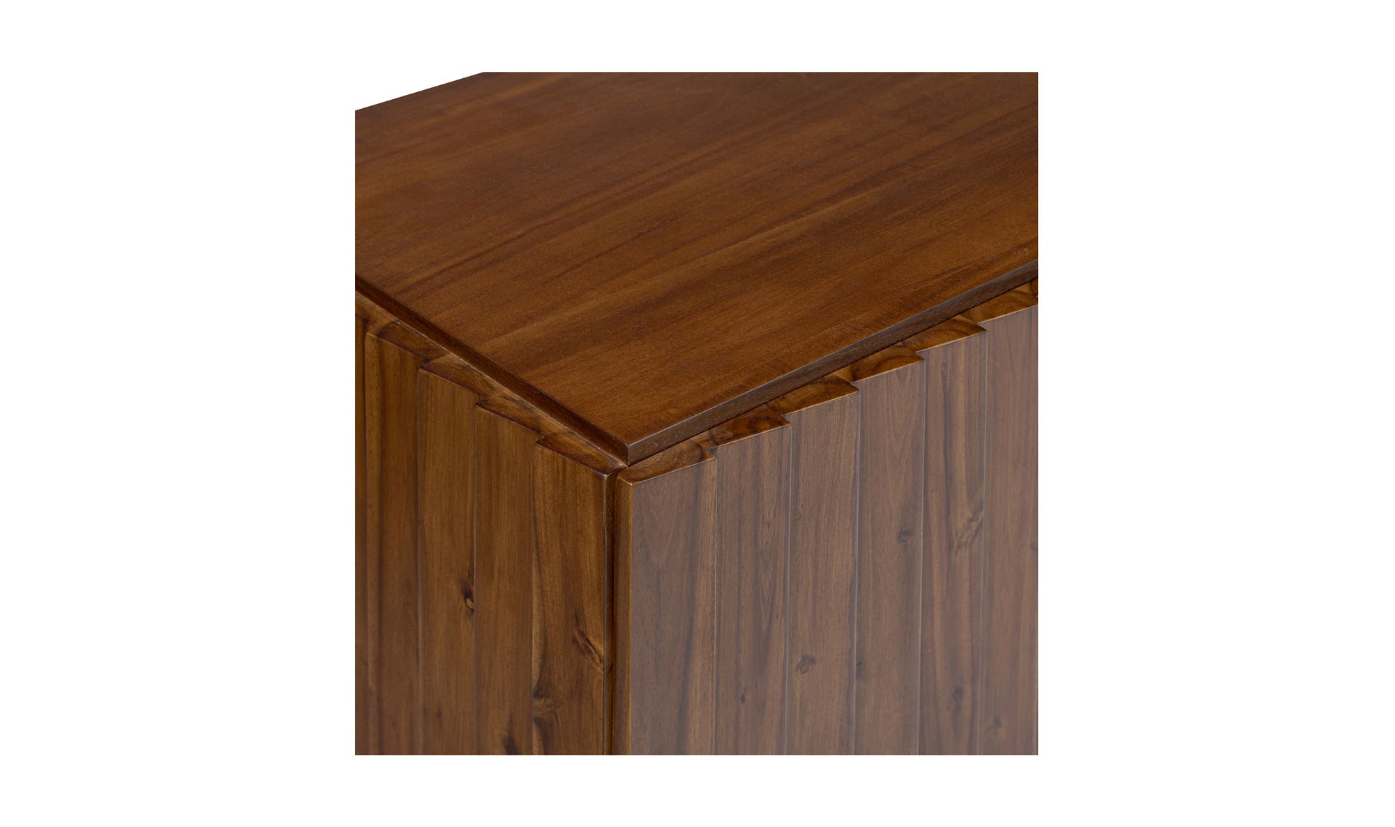 74" Brown Acacia Cabinet
