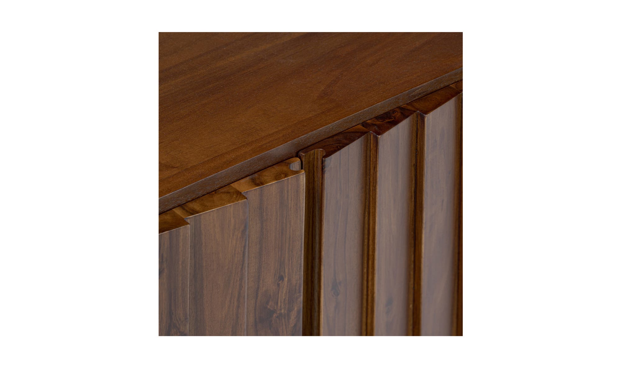 74" Brown Acacia Cabinet
