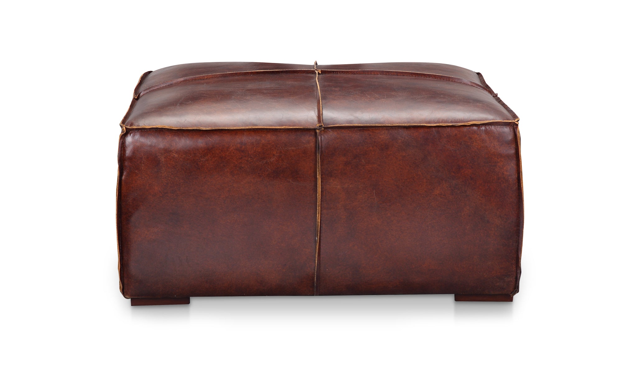 KAPA OTTOMAN DARK BROWN LEATHER