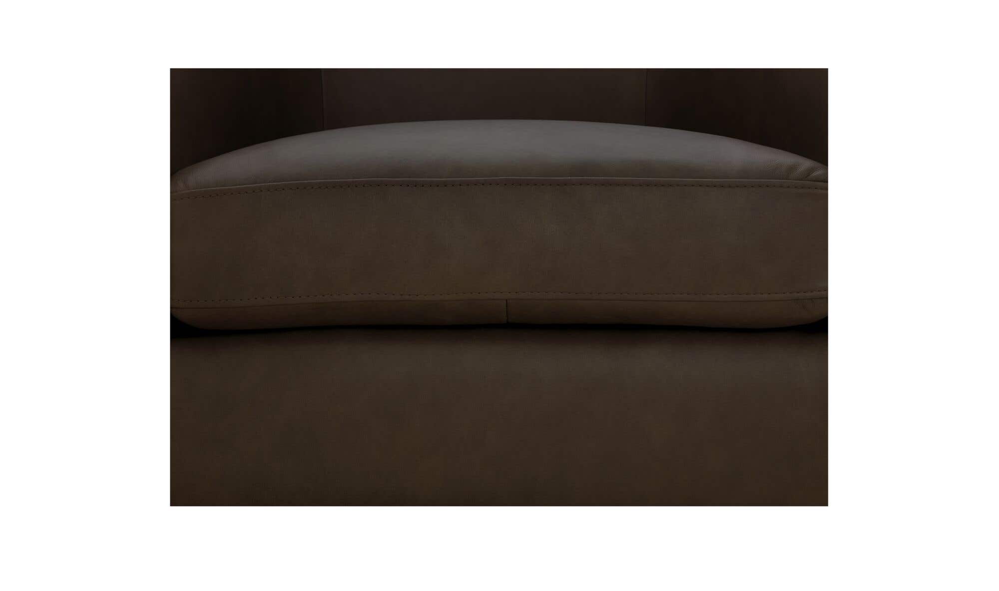 31.1" Taupe Leather Swivel Accent Chair