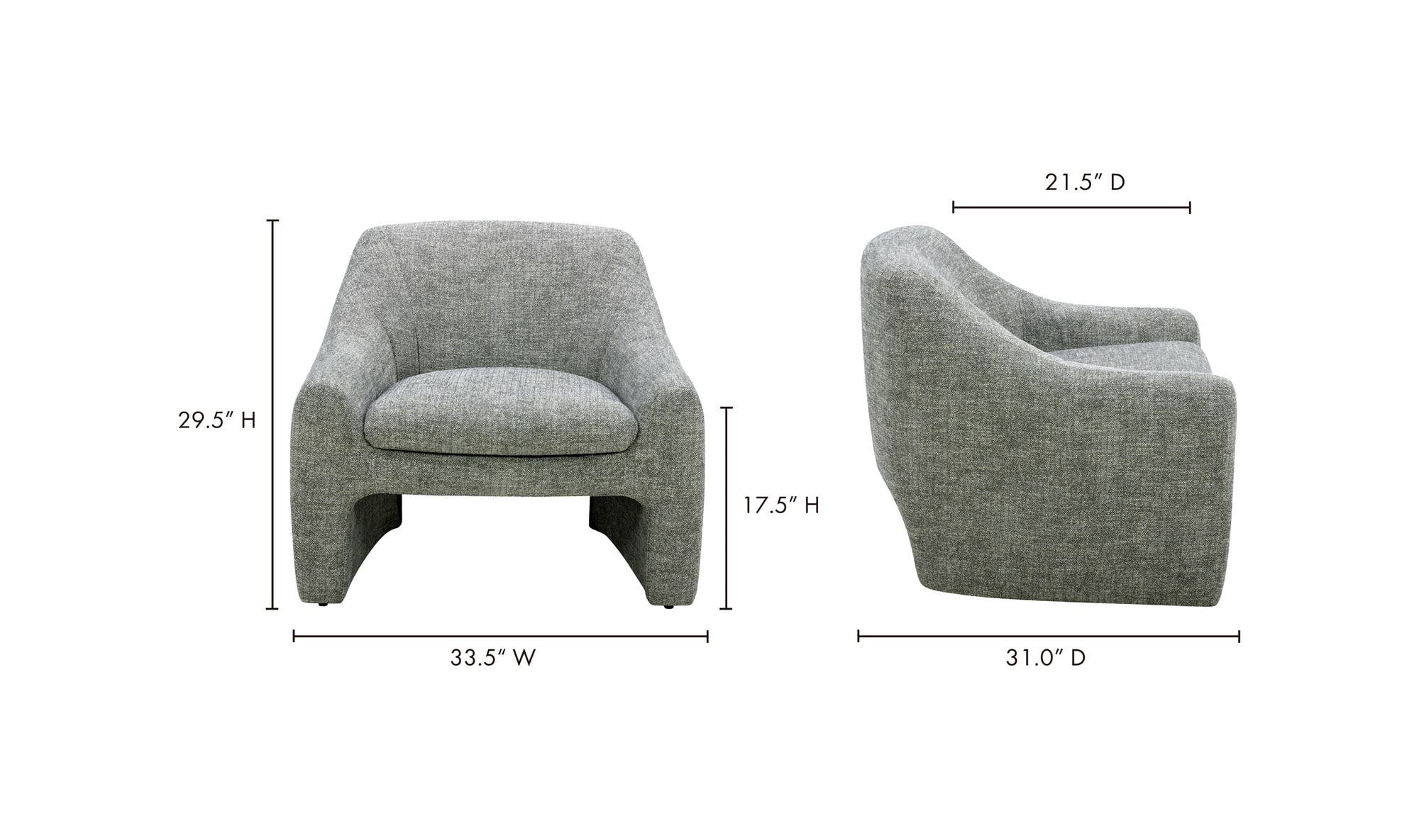 33.75" Slated Moss Upholstered Accent Chair