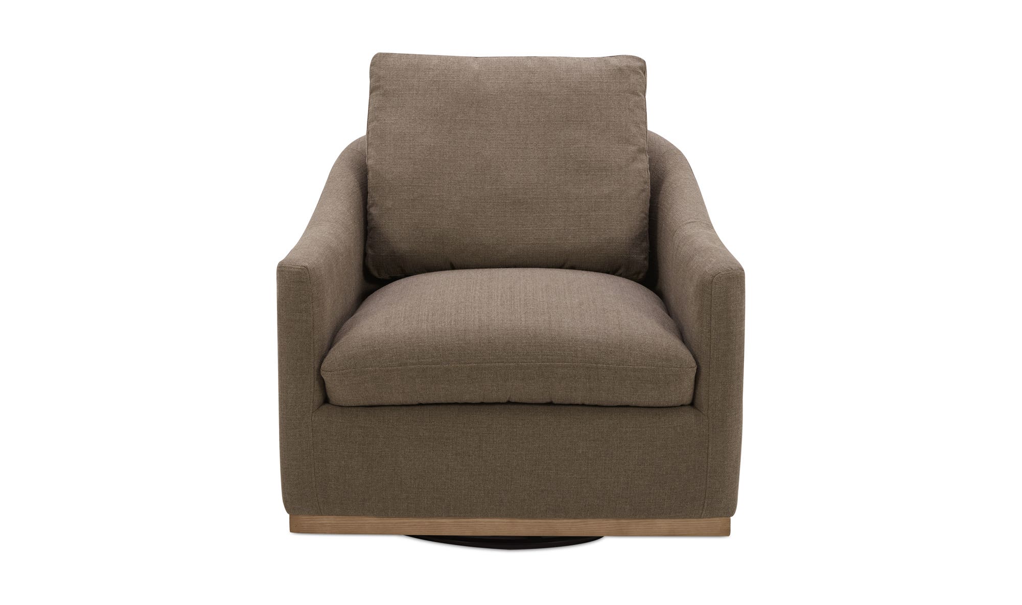 33" Soft Taupe Upholstered Swivel Accent Chair
