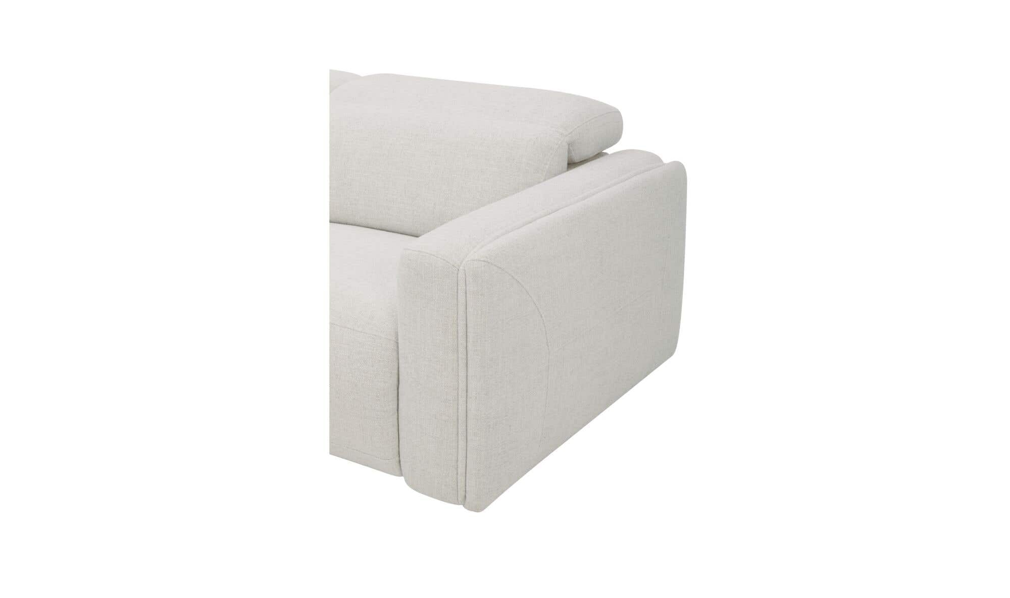 121.5" Flecked Oat Upholstered Power Recliner Sofa