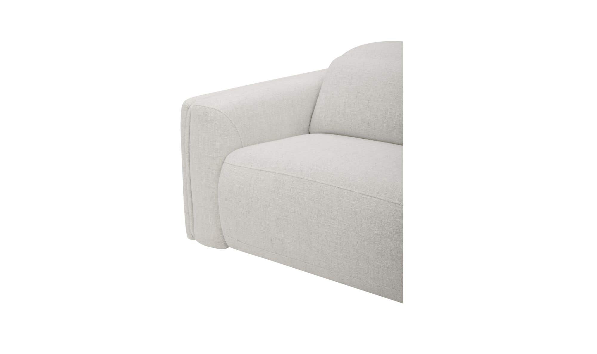 121.5" Flecked Oat Upholstered Power Recliner Sofa