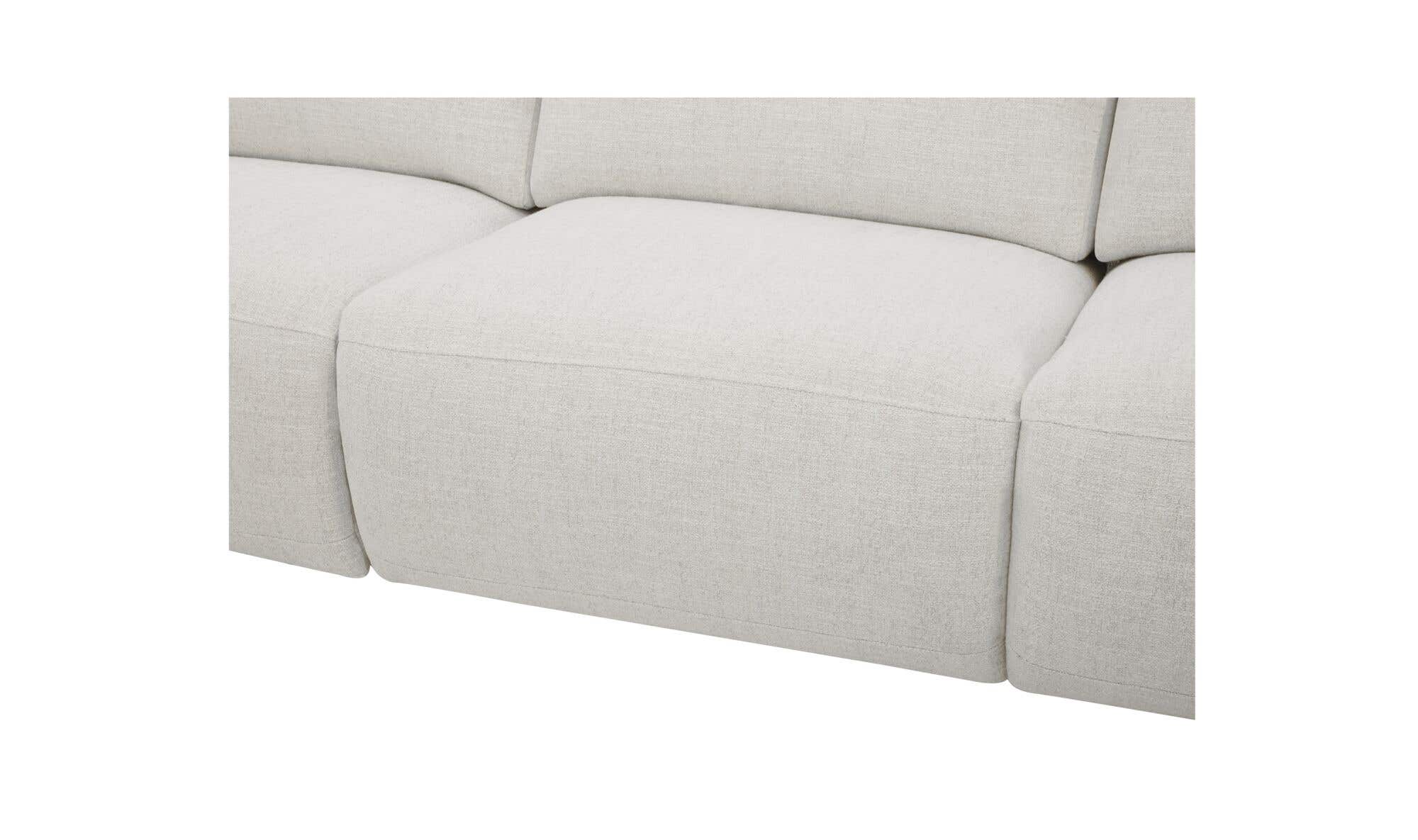 121.5" Flecked Oat Upholstered Power Recliner Sofa