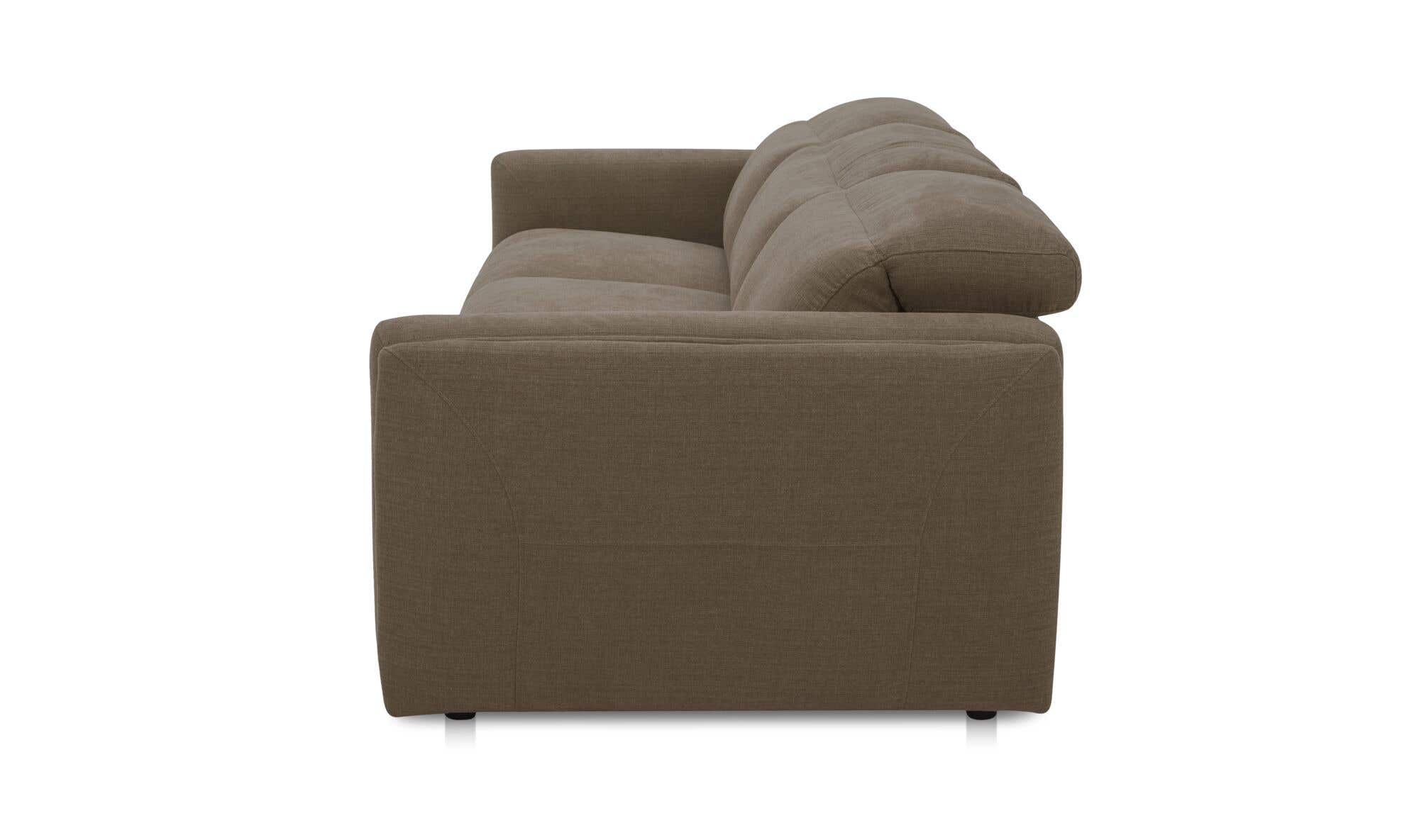 121.5" Soft Taupe Upholstered Power Recliner Sofa