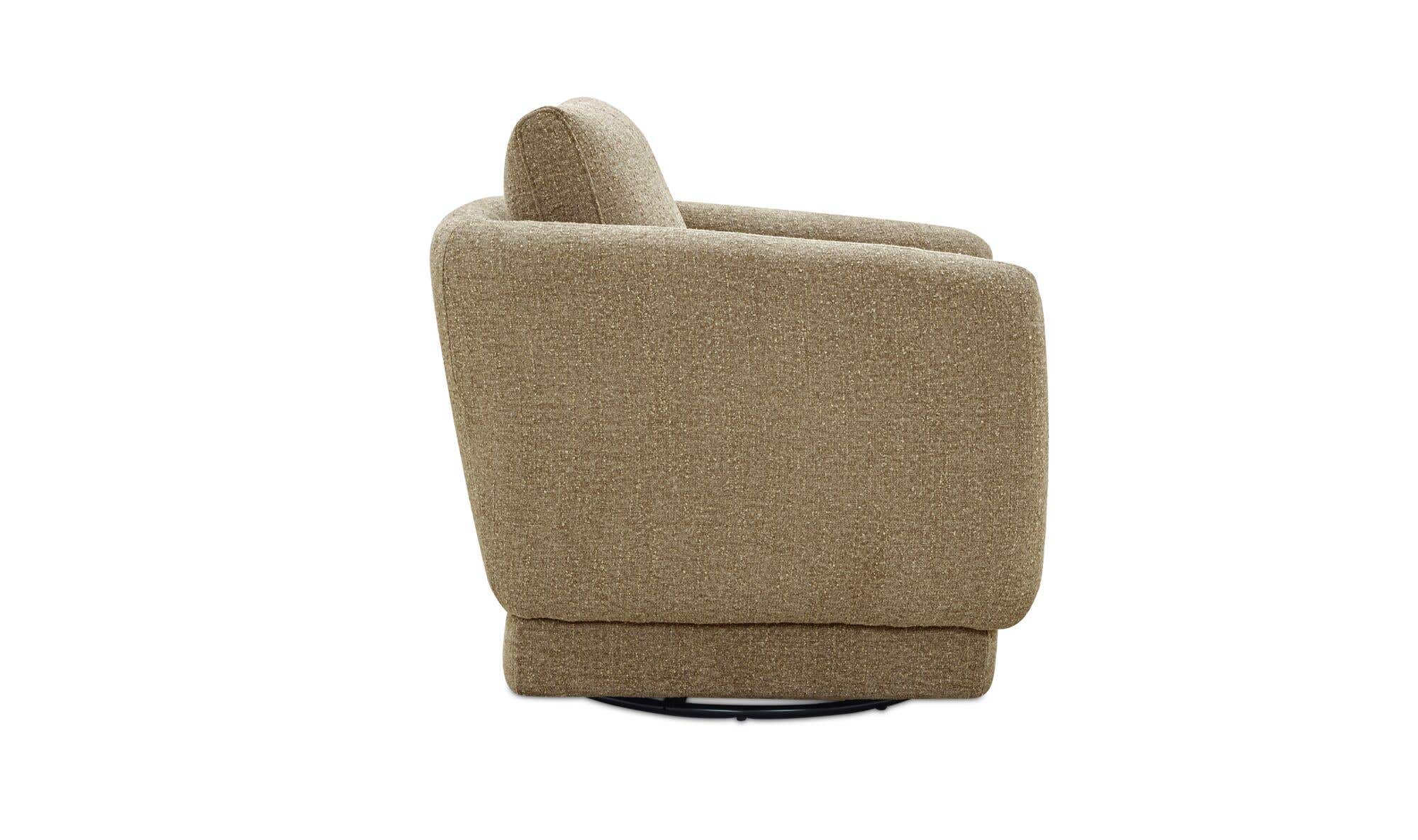 33.07" Jute Upholstered Swivel Accent Chair