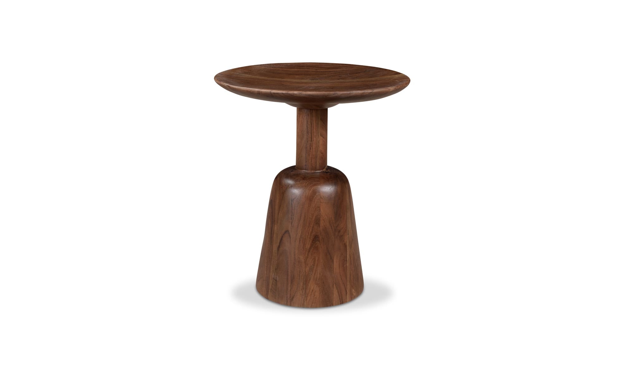 16" Dark Brown Acacia Side Table