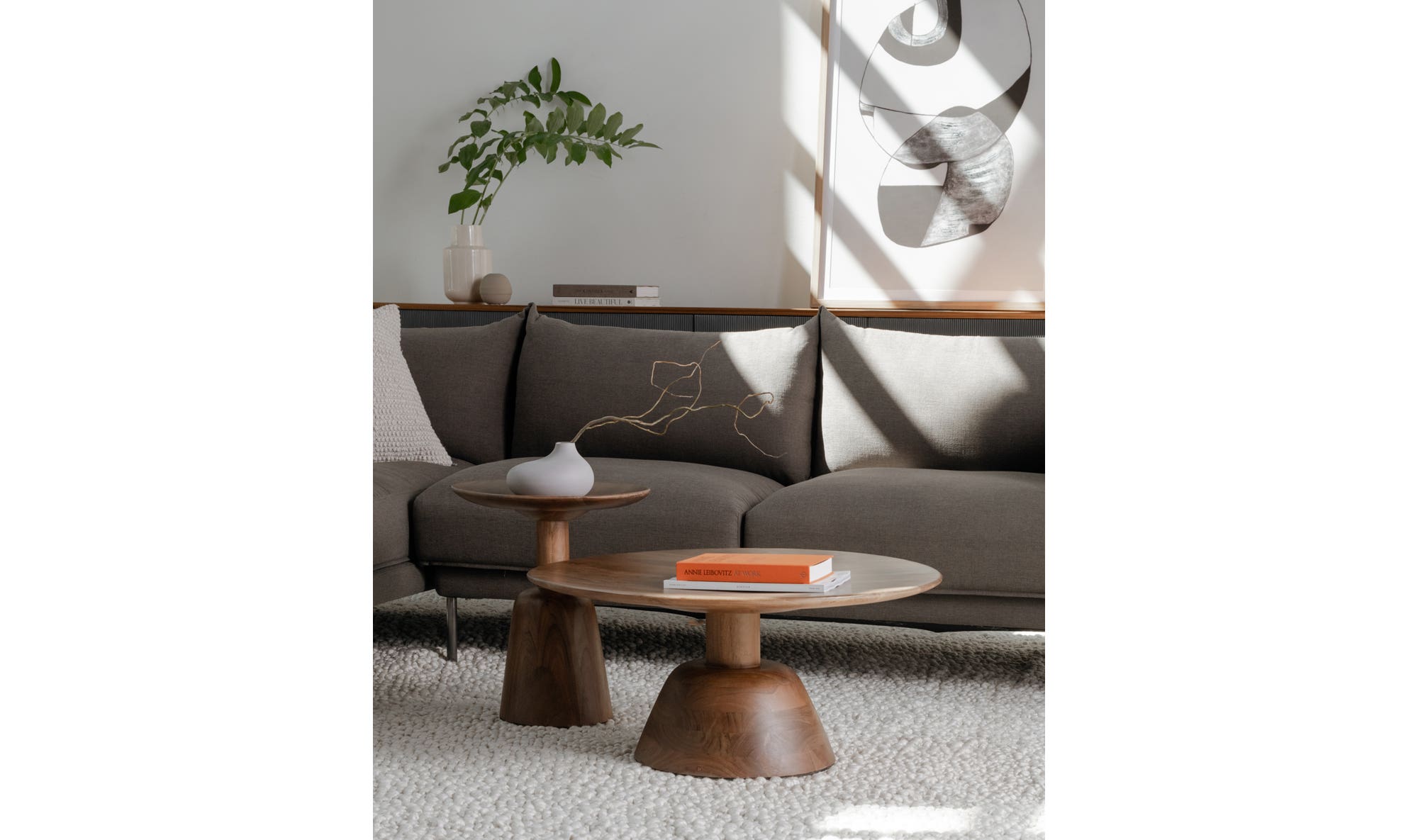 30" Dark Brown Acacia Coffee Table