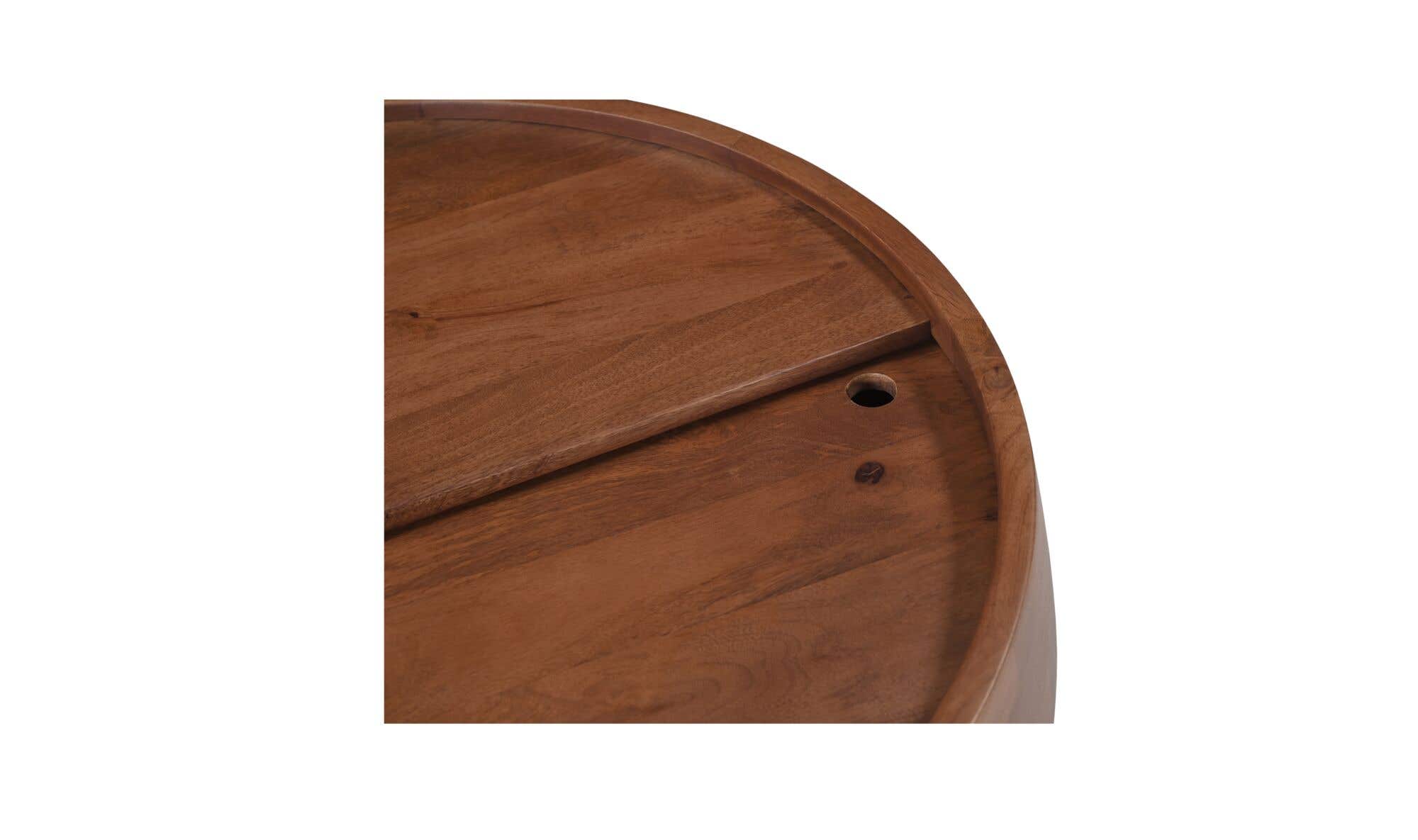 33" Natural Mango Wood Storage Coffee Table