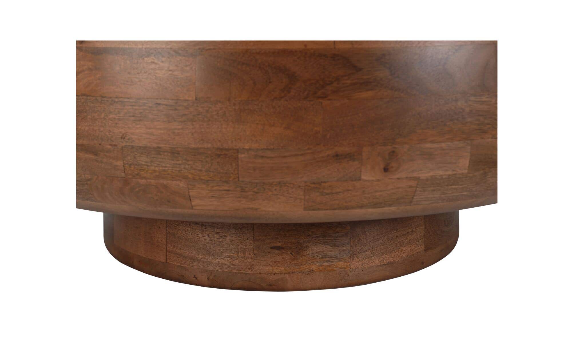 33" Natural Mango Wood Storage Coffee Table