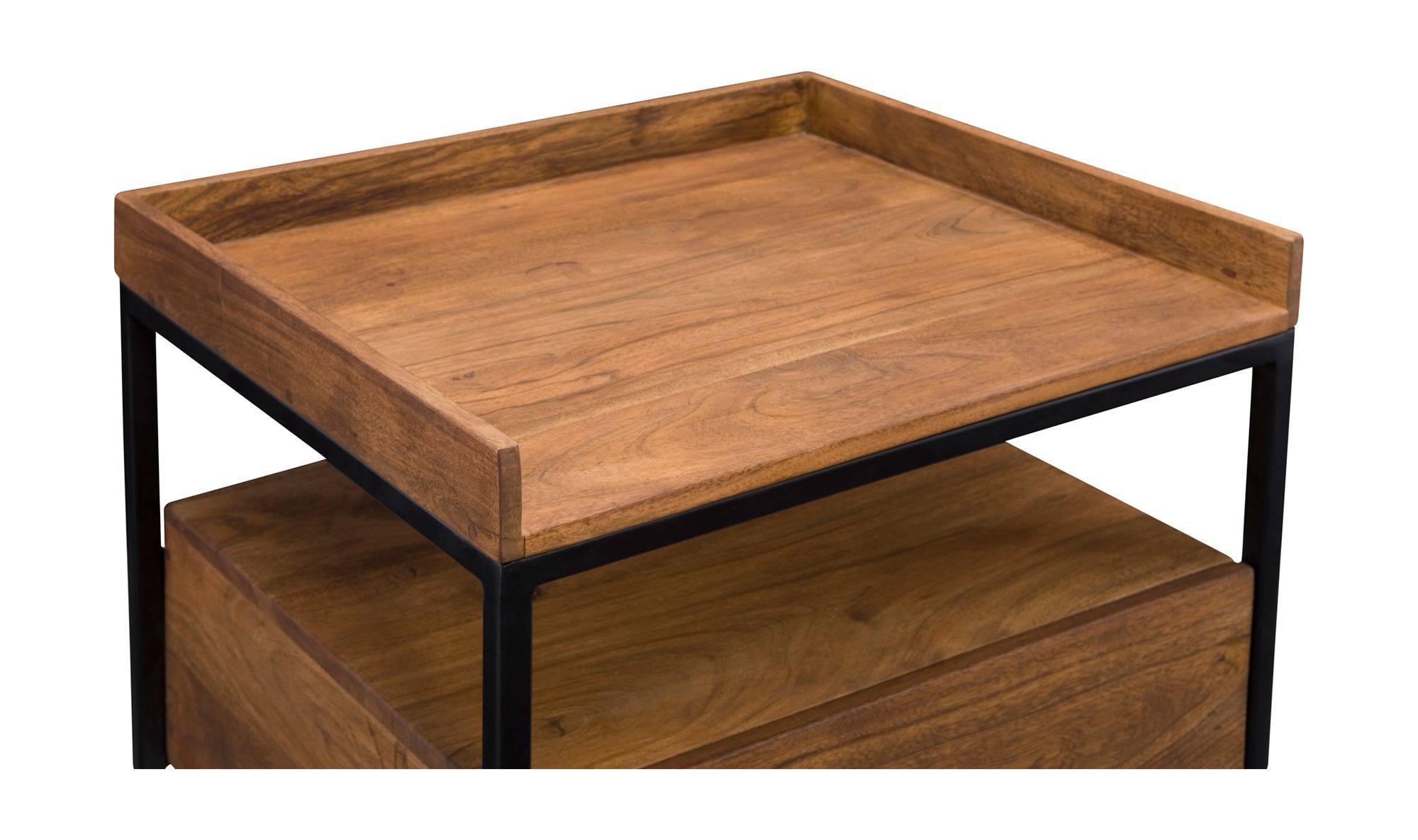 23" Light Brown Acacia Side Table