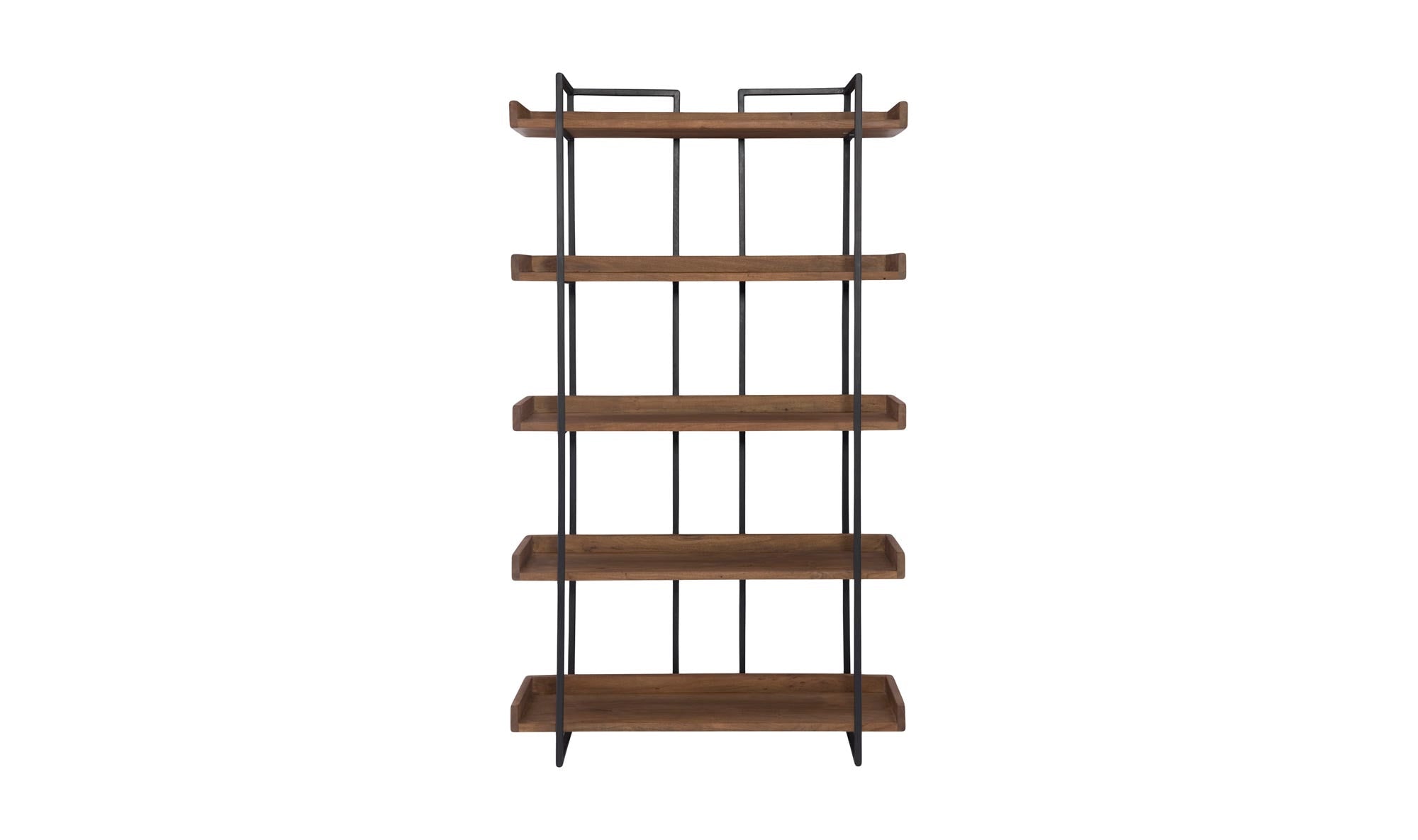 44" Small Light Brown Acacia Small Bookcase
