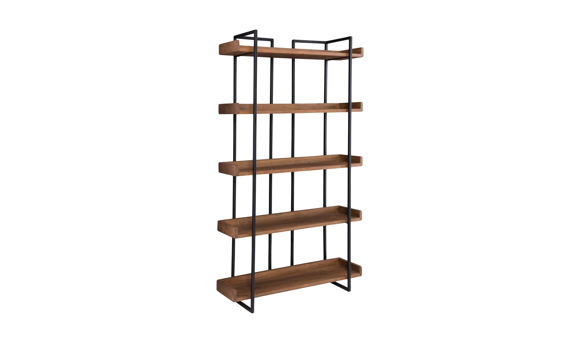 44" Small Light Brown Acacia Small Bookcase