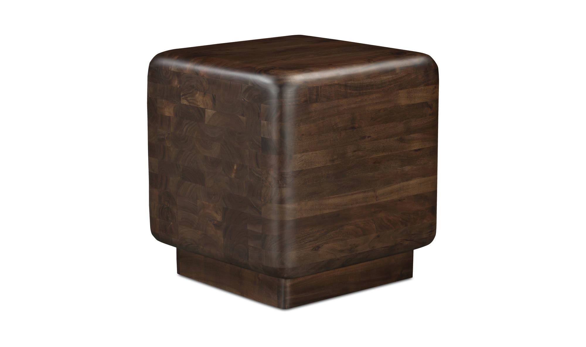 20" Dark Brown Acacia Side Table
