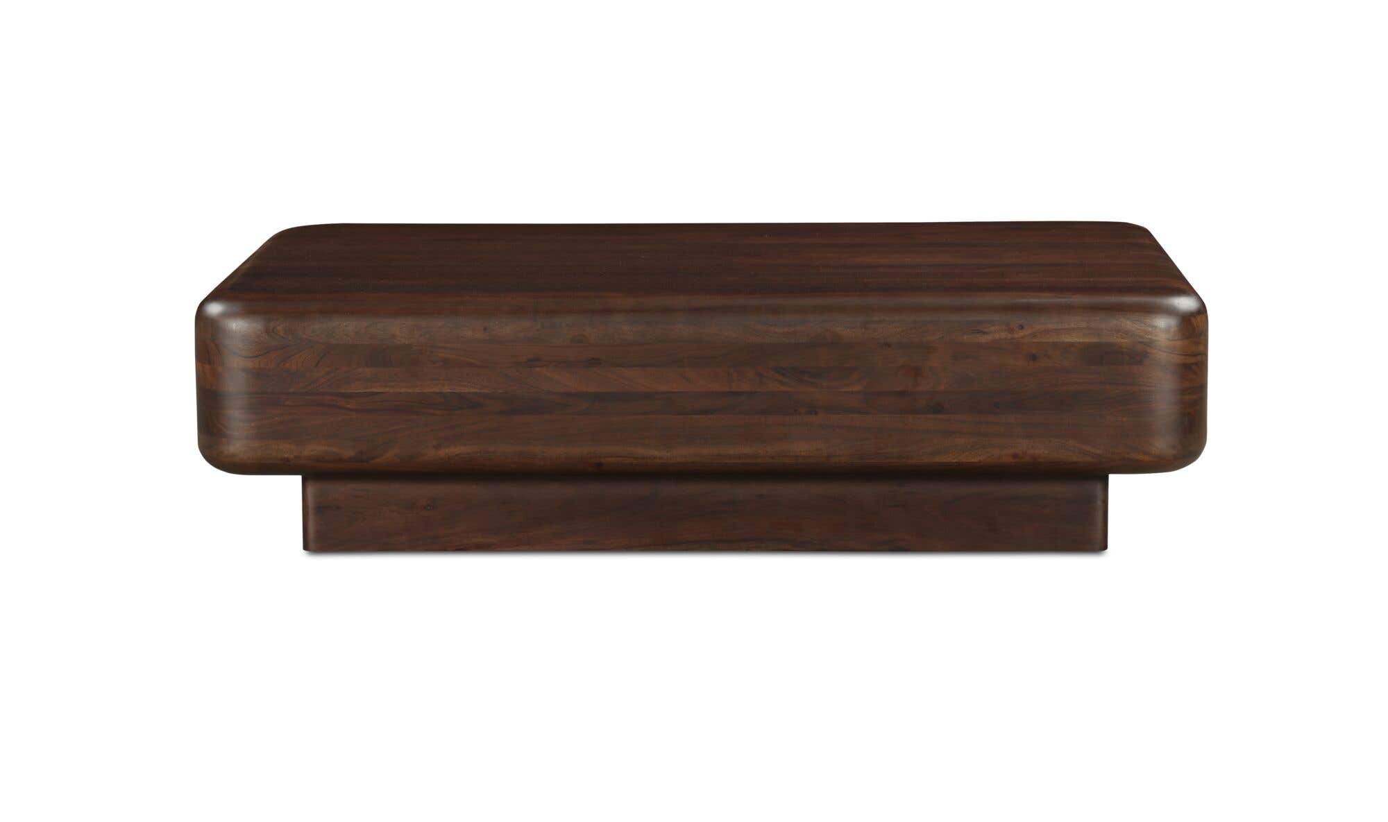60" Dark Brown Acacia Coffee Table