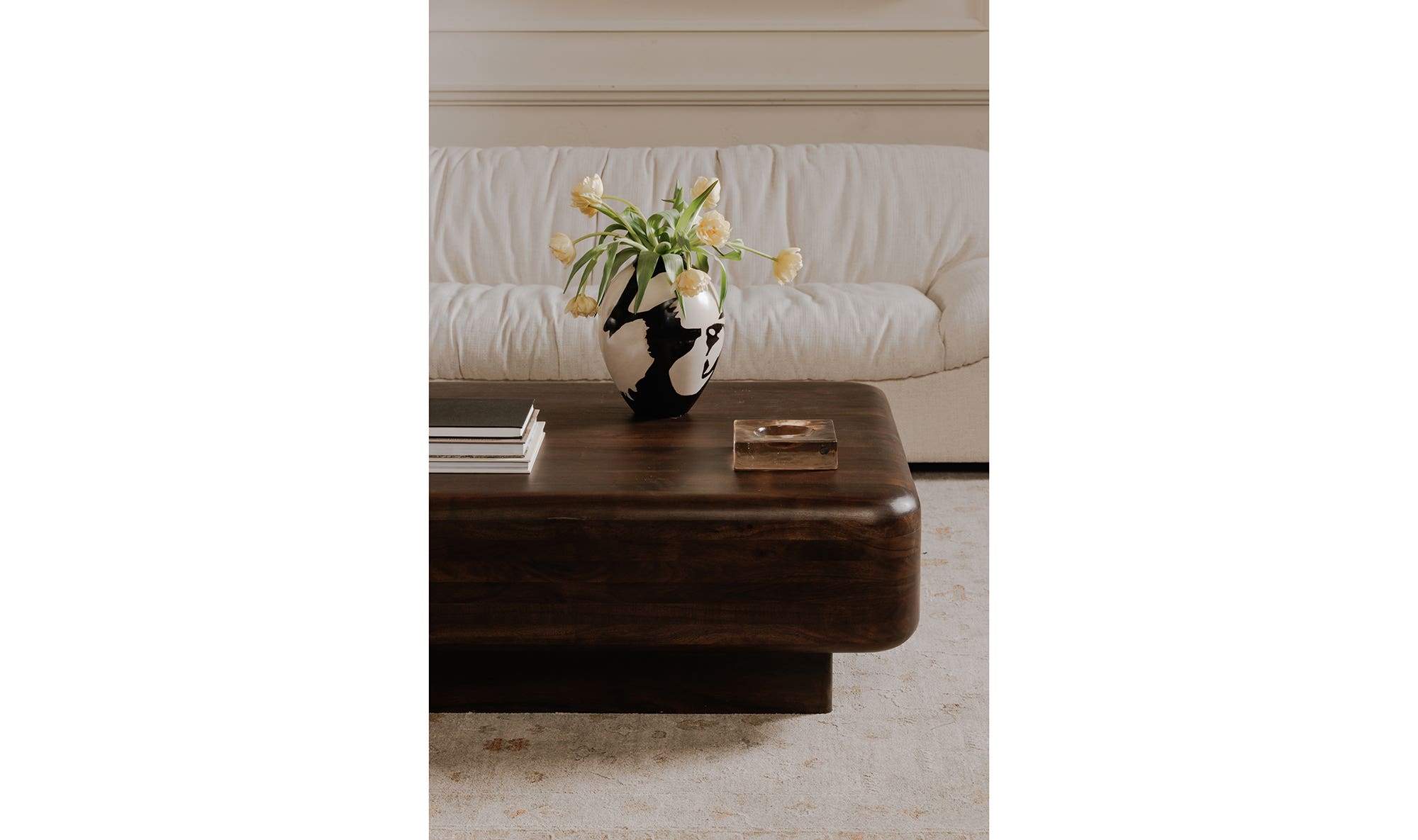 60" Dark Brown Acacia Coffee Table