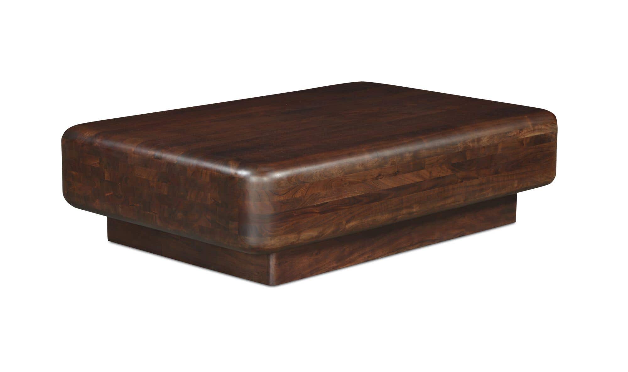 60" Dark Brown Acacia Coffee Table