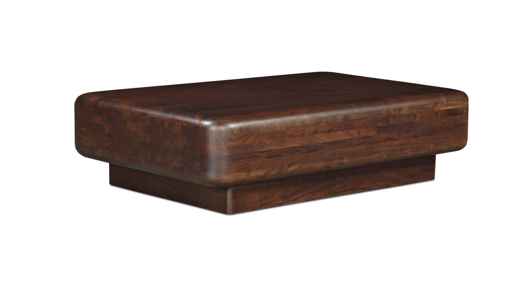 60" Dark Brown Acacia Coffee Table