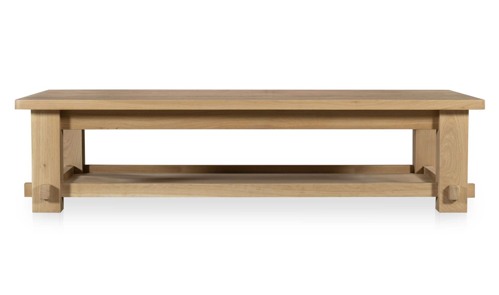 65" Natural Solid Oak Coffee Table