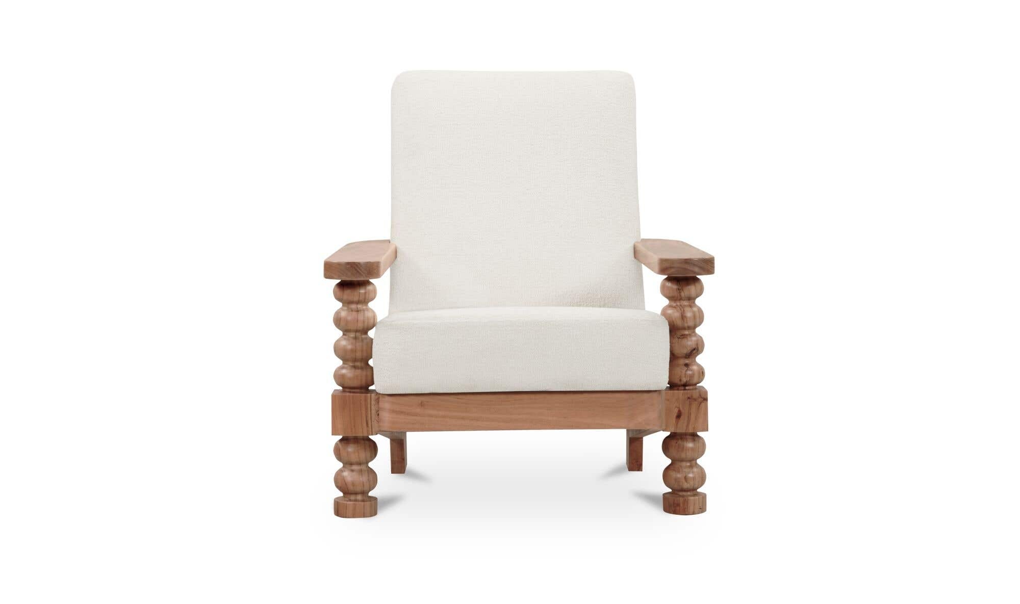 30" Off White Upholstered Accent Chair