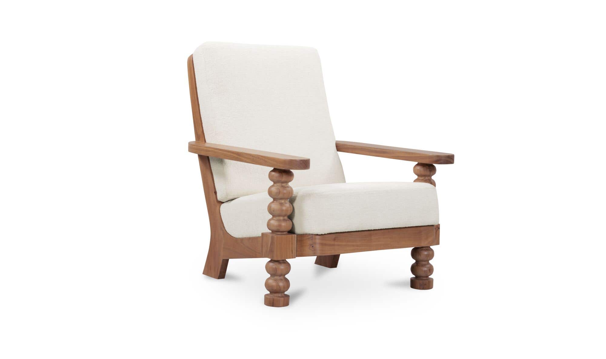 30" Off White Upholstered Accent Chair