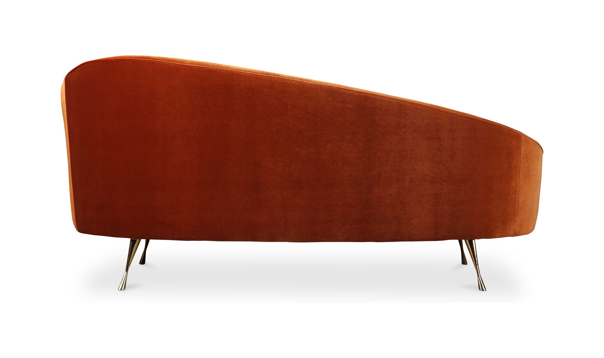66" Orange Upholstered Chaise