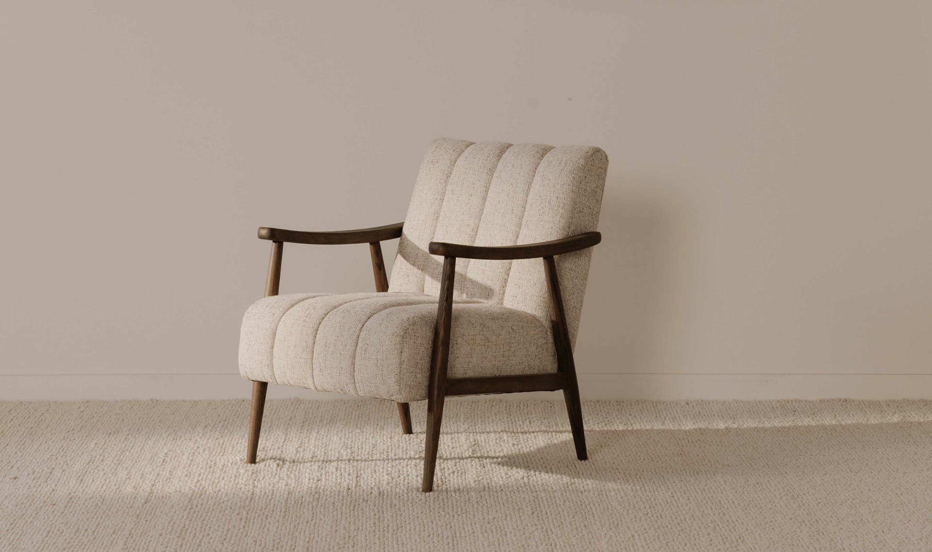 26" Pebbled Beige Upholstered Accent Chair