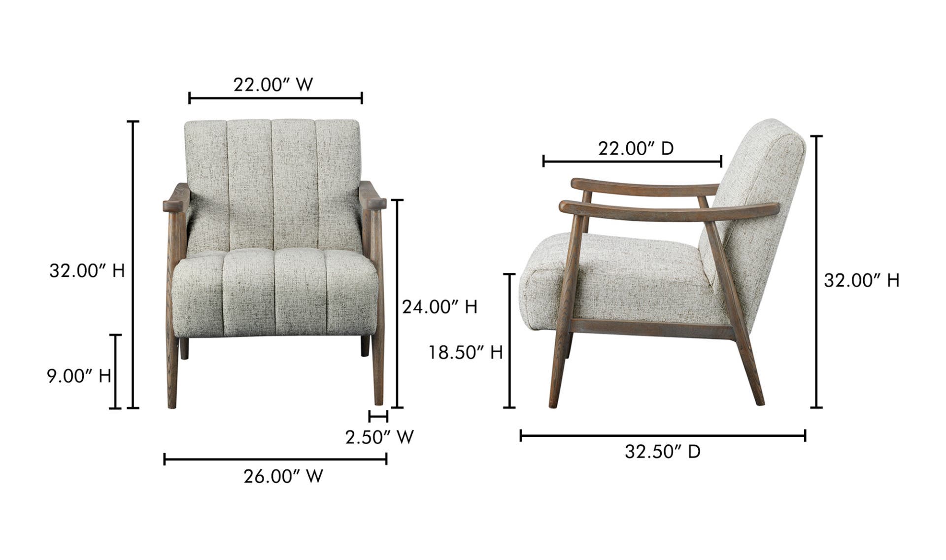 26" Pebbled Beige Upholstered Accent Chair
