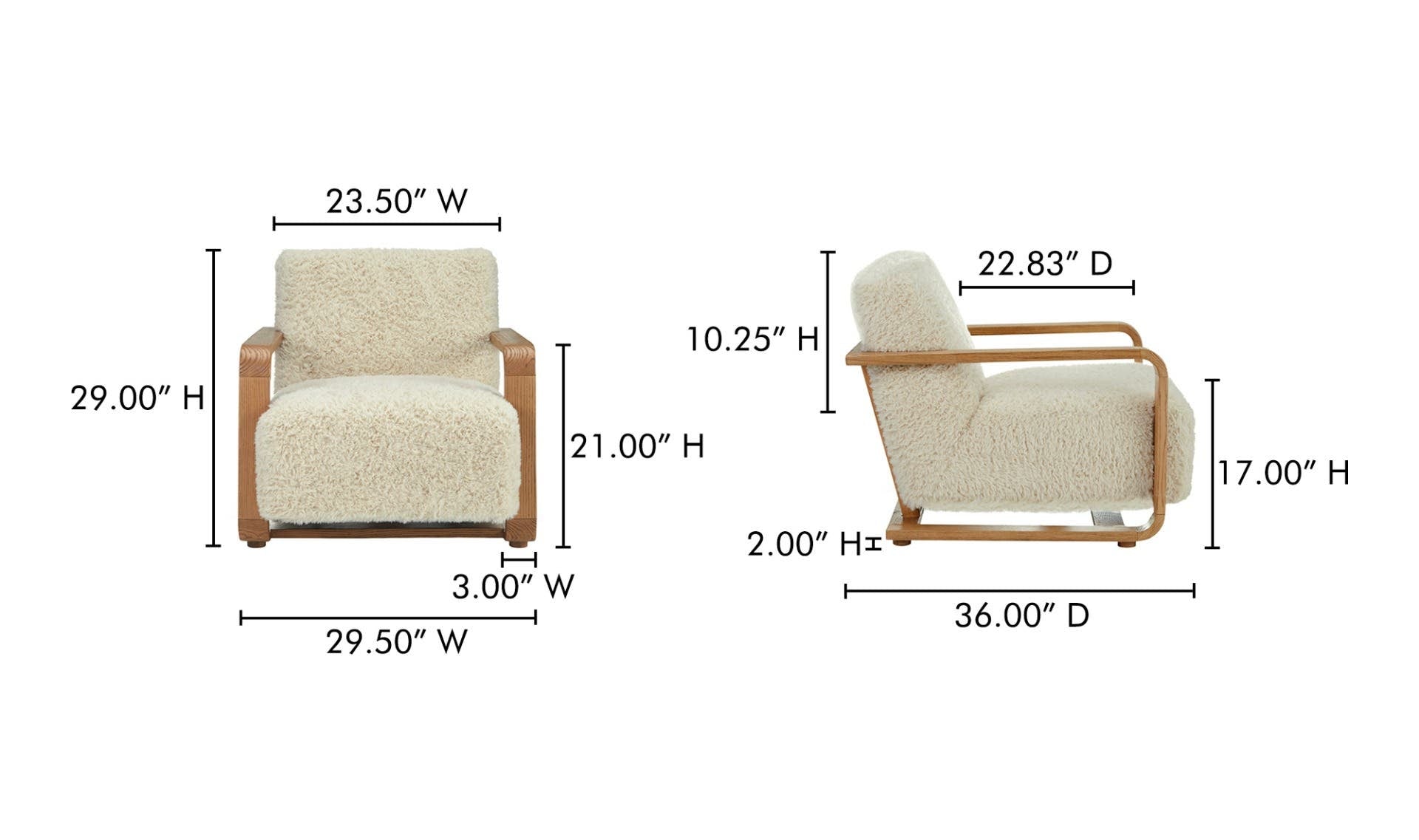 29.5" Cream Upholstered Lounge Chair