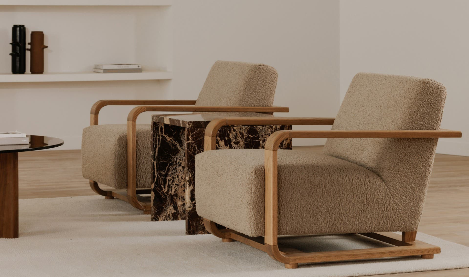 29.5" Beige Upholstered Lounge Chair