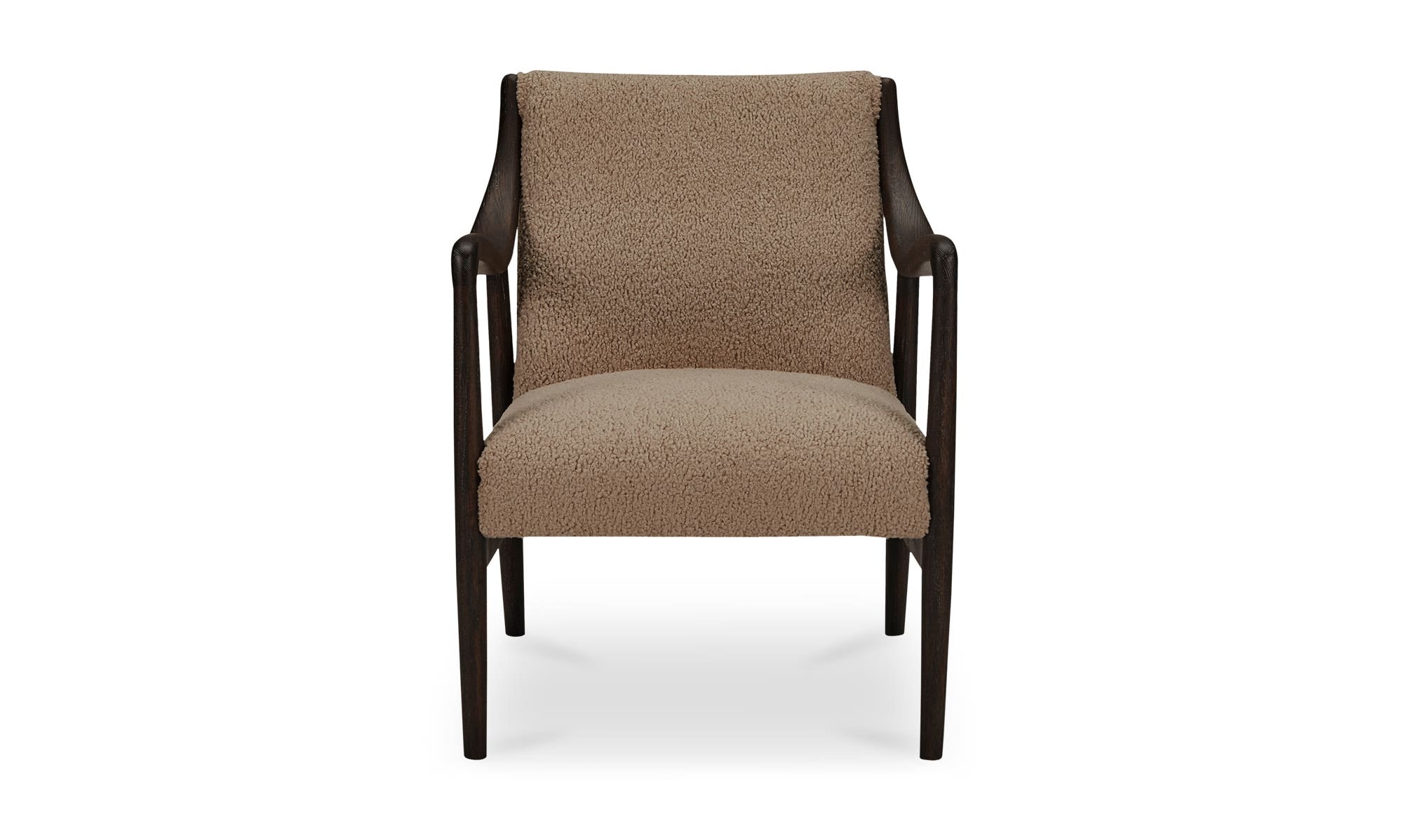 25" Beige Faux Shearling Upholstered Accent Chair