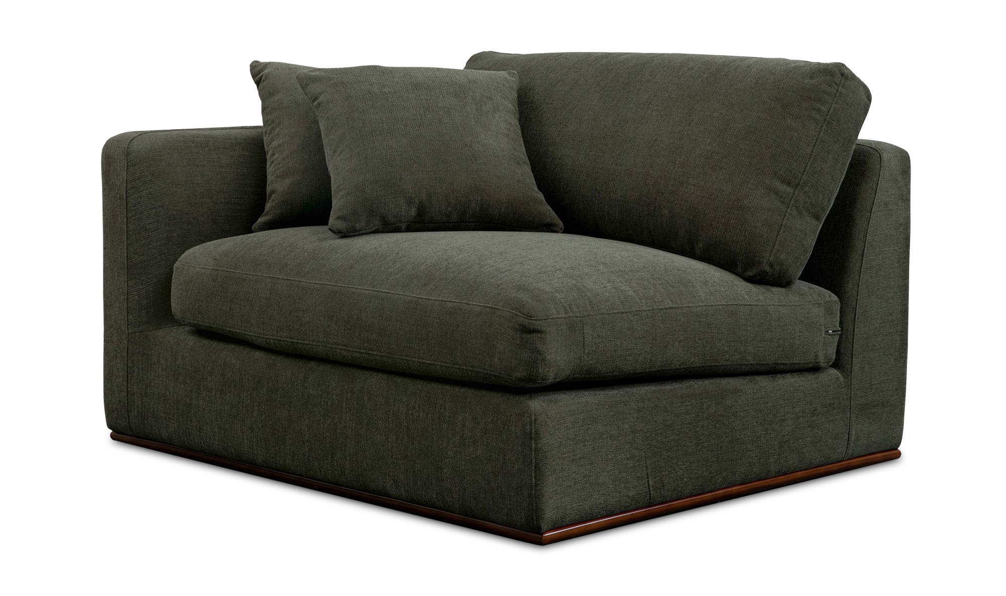 47.6" Deep Green Upholstered Left Facing Left Arm Facing Chair