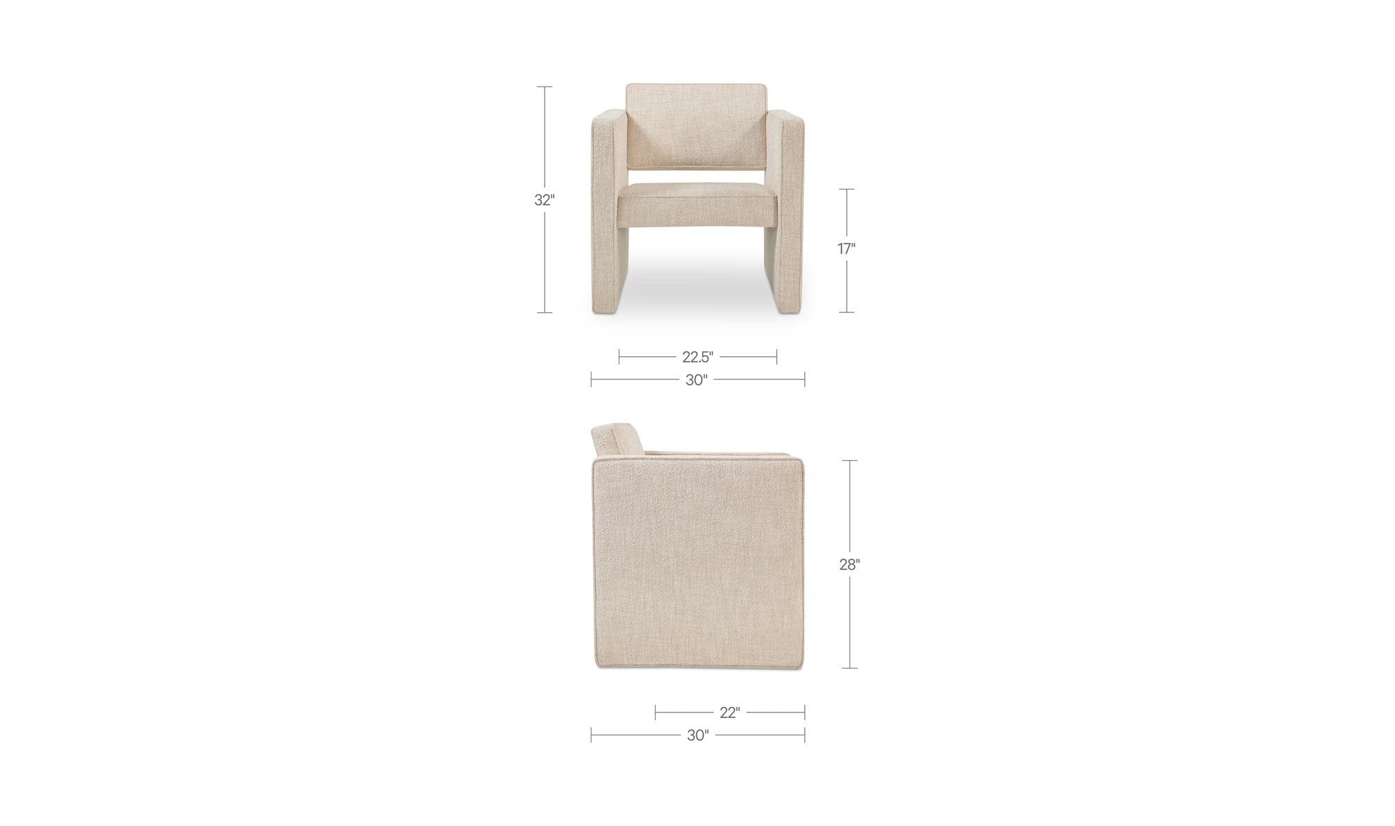 30" Oat Upholstered Accent Chair