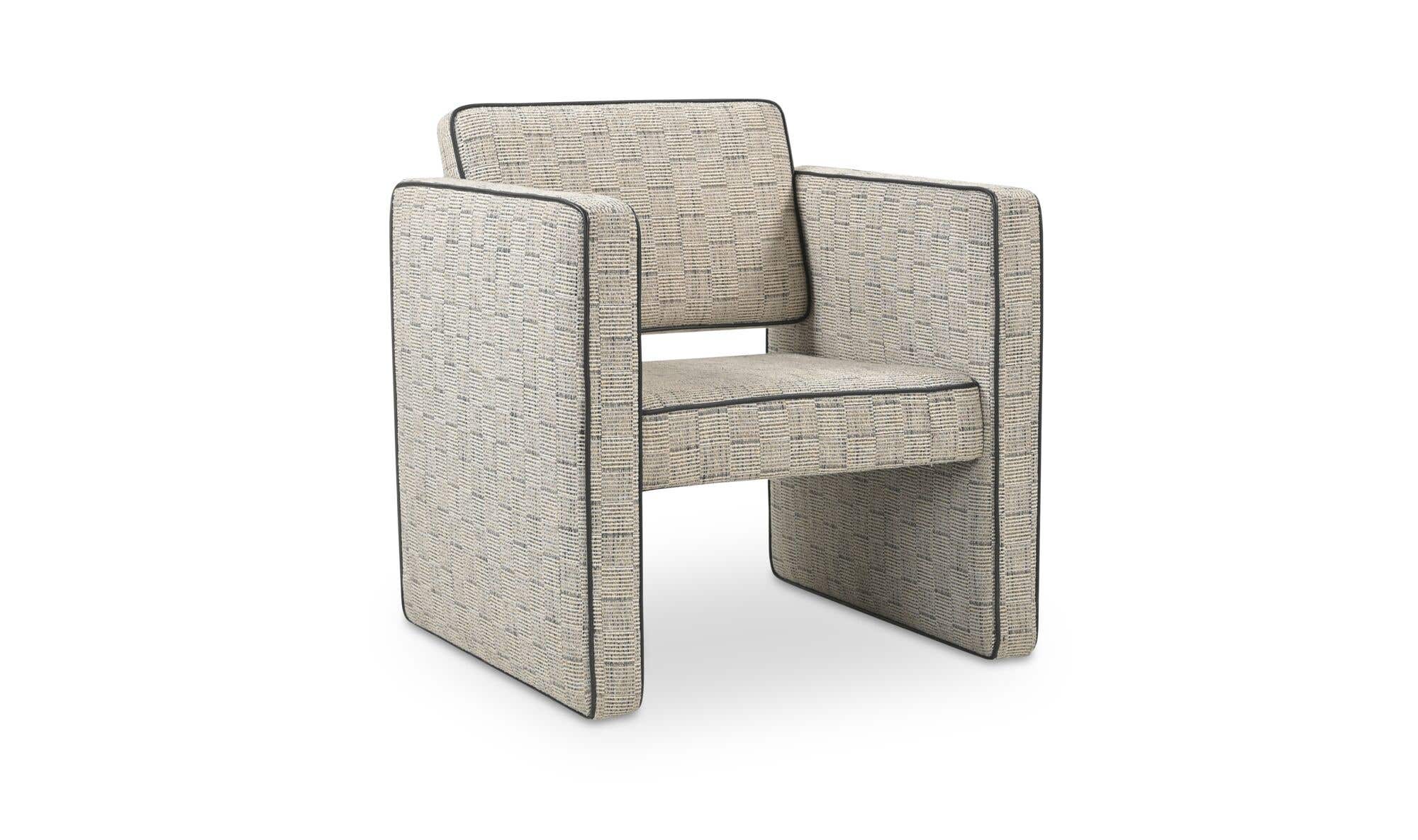 30" Beige Upholstered Accent Chair