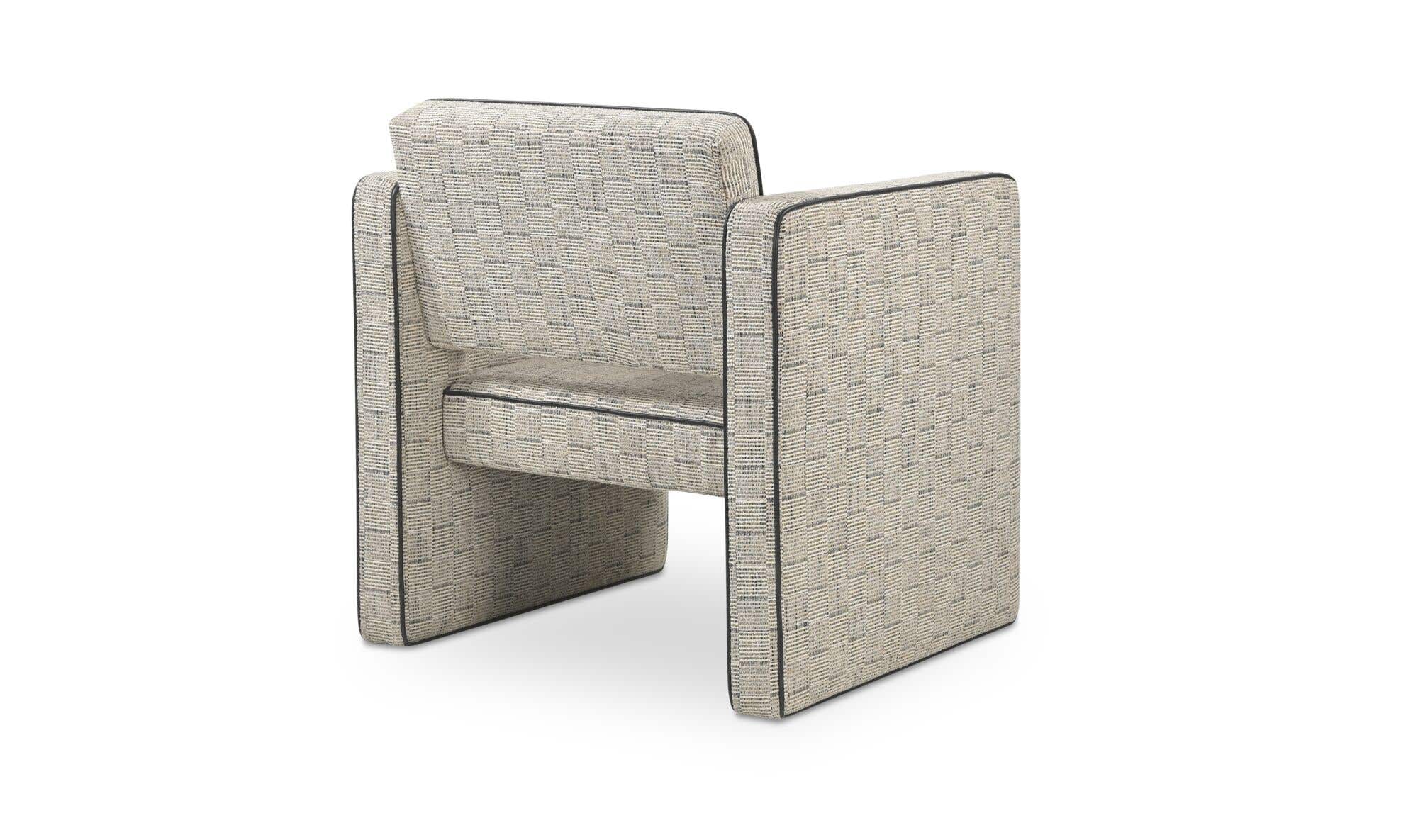 30" Beige Upholstered Accent Chair