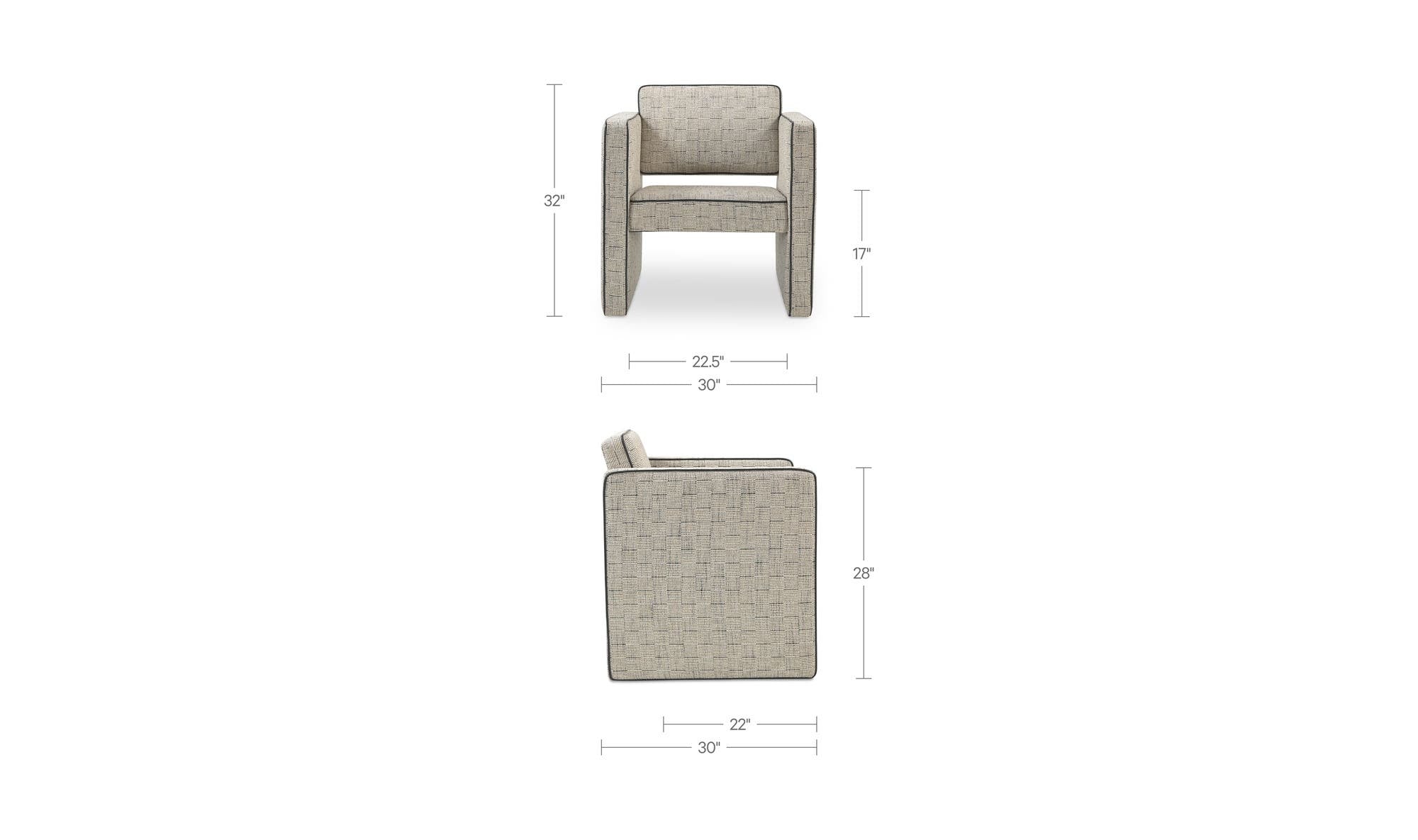 30" Beige Upholstered Accent Chair