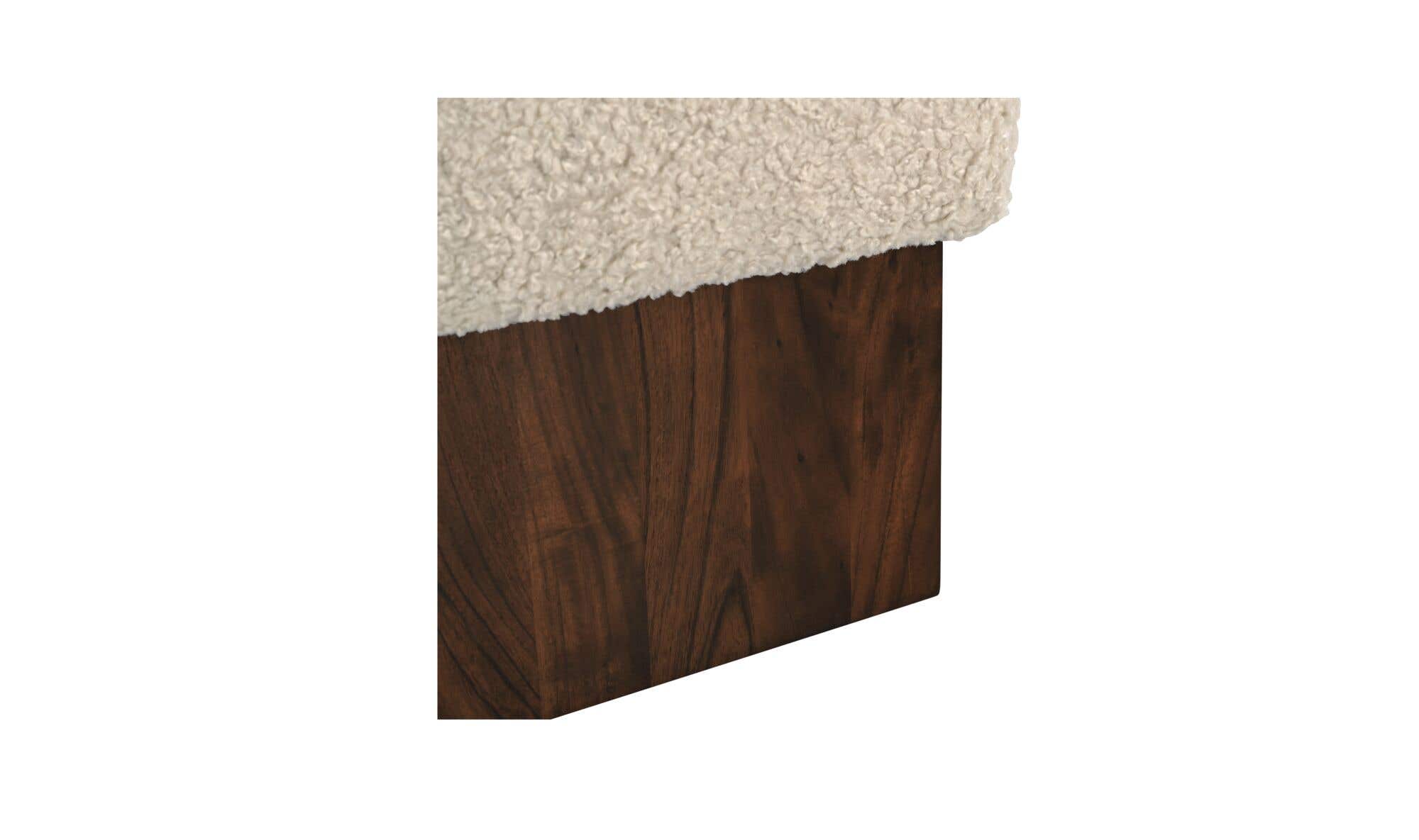 18" Cream Faux Shearling Ottoman