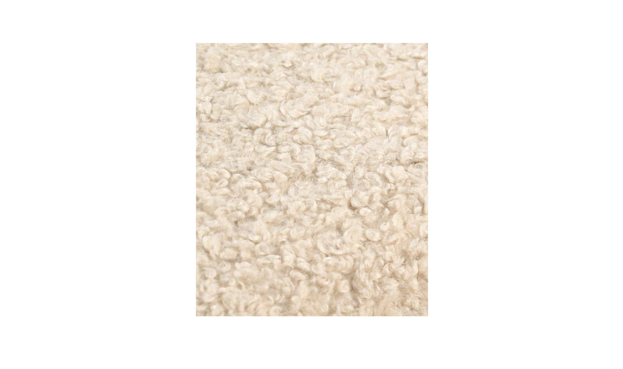 18" Cream Faux Shearling Ottoman