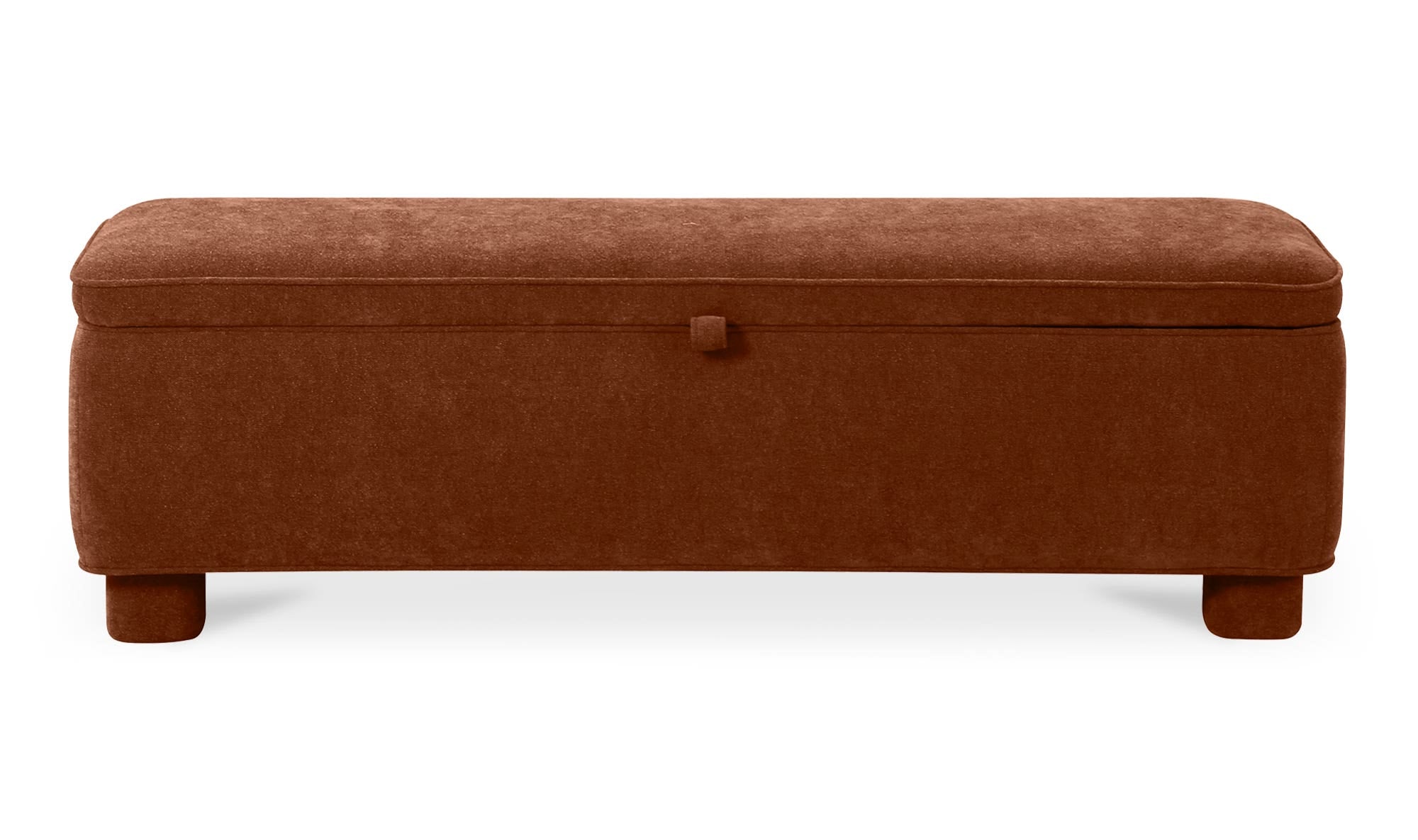 59" Deep Orange Upholstered Bench