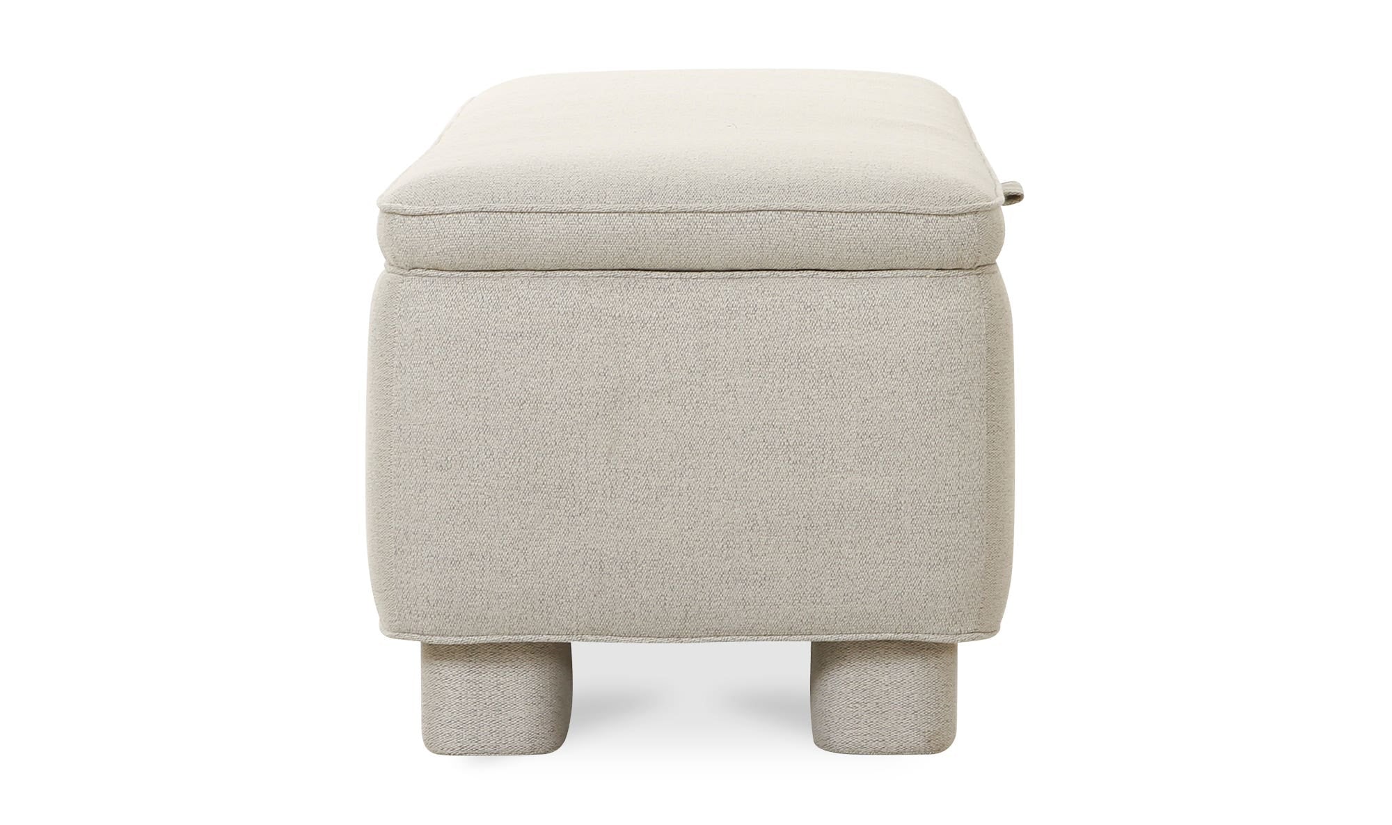 59" Light Grey Upholstered Storage Bench