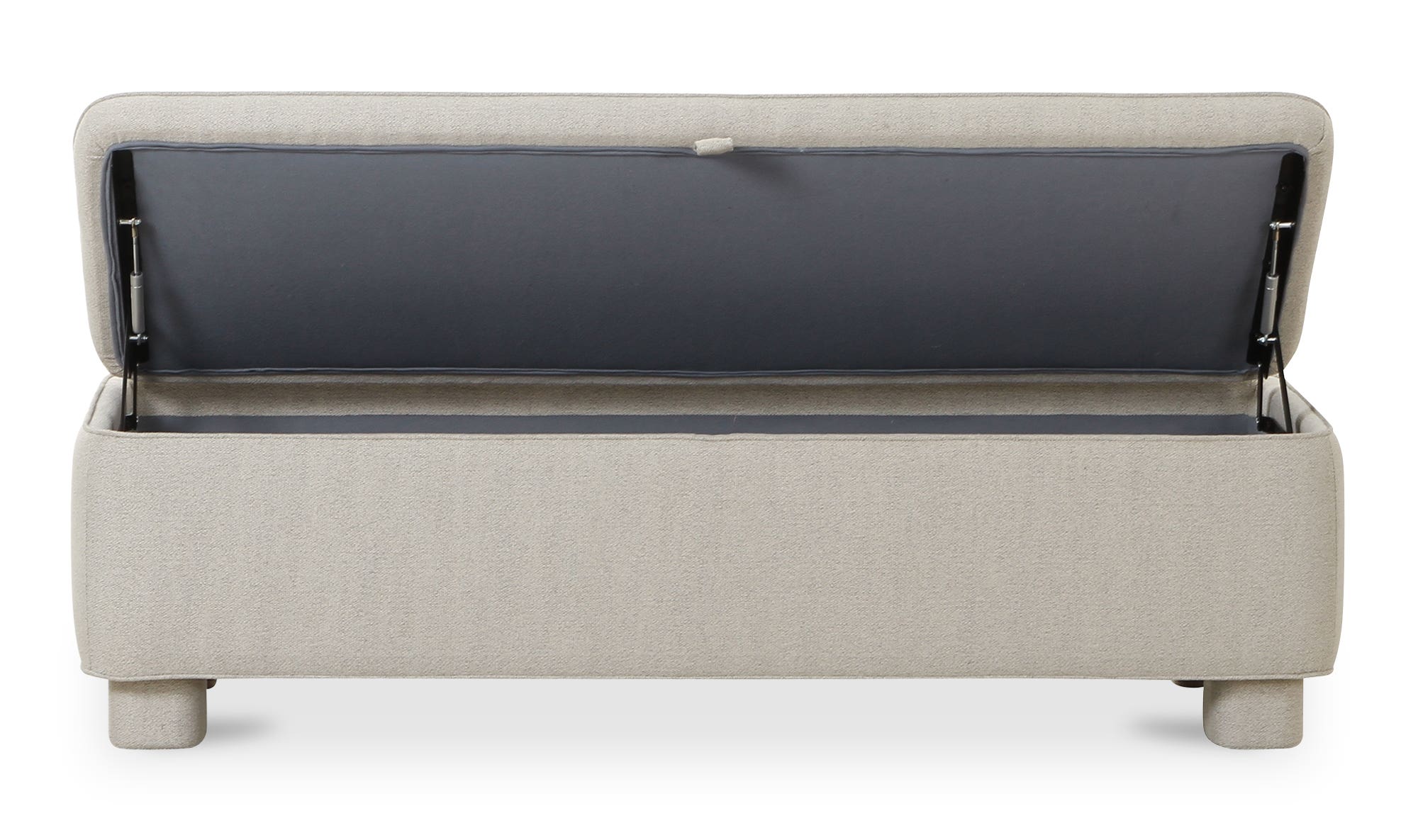 59" Light Grey Upholstered Storage Bench
