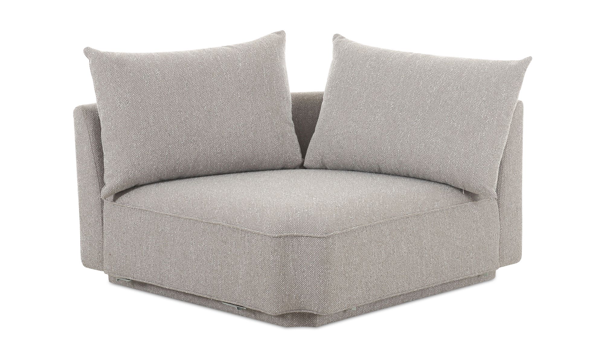 41.75" Light Grey Upholstered Corner Chair