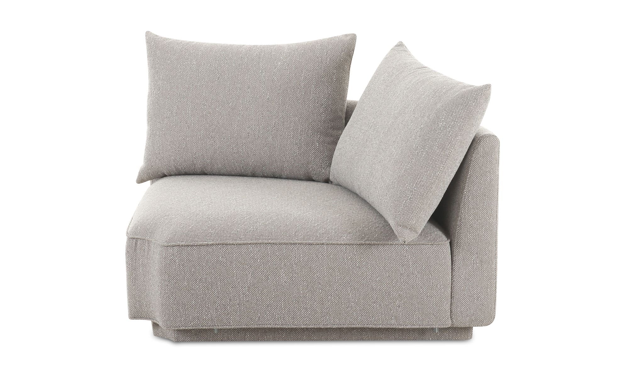 41.75" Light Grey Upholstered Corner Chair