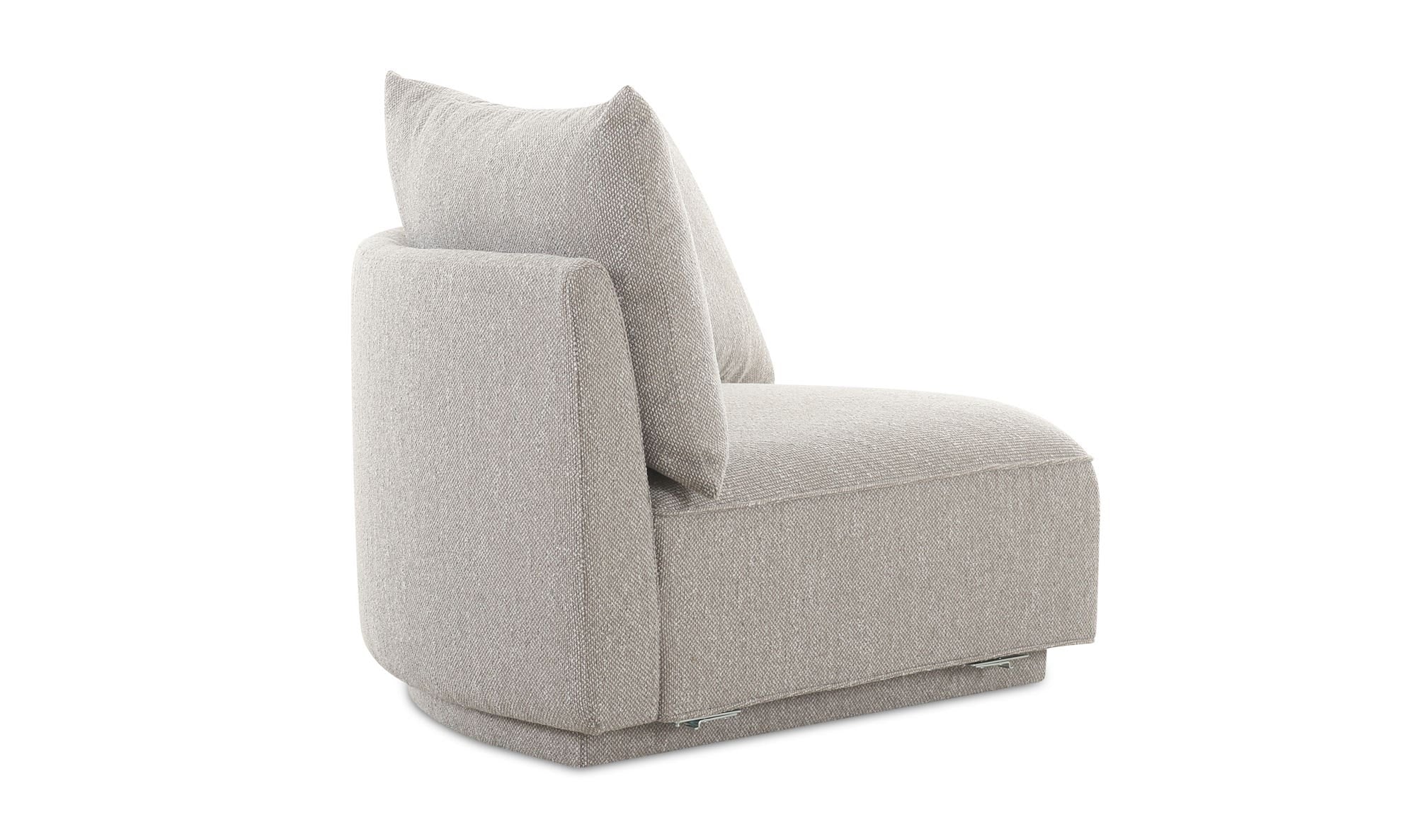 41.75" Light Grey Upholstered Corner Chair