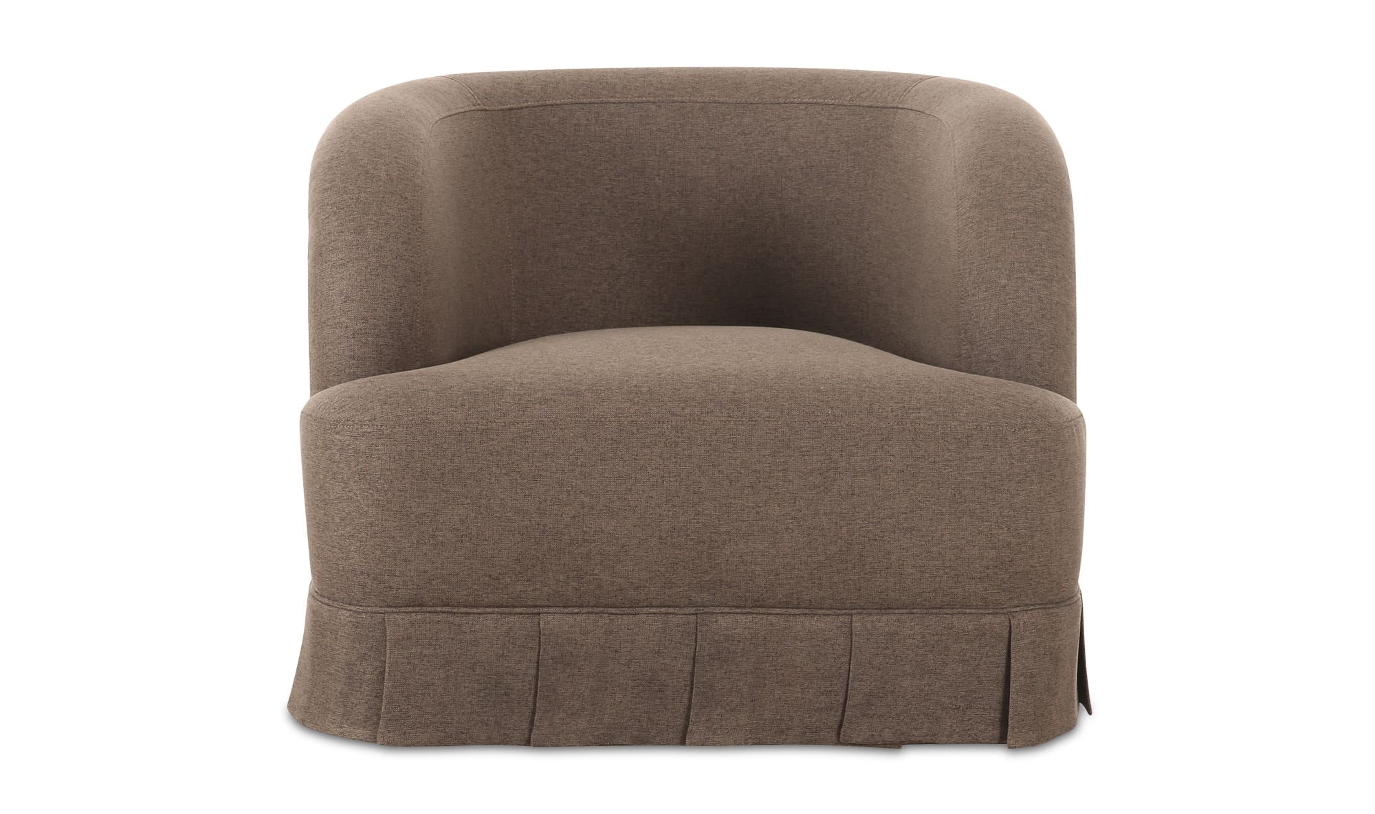 32" Brown Upholstered Swivel Accent Chair