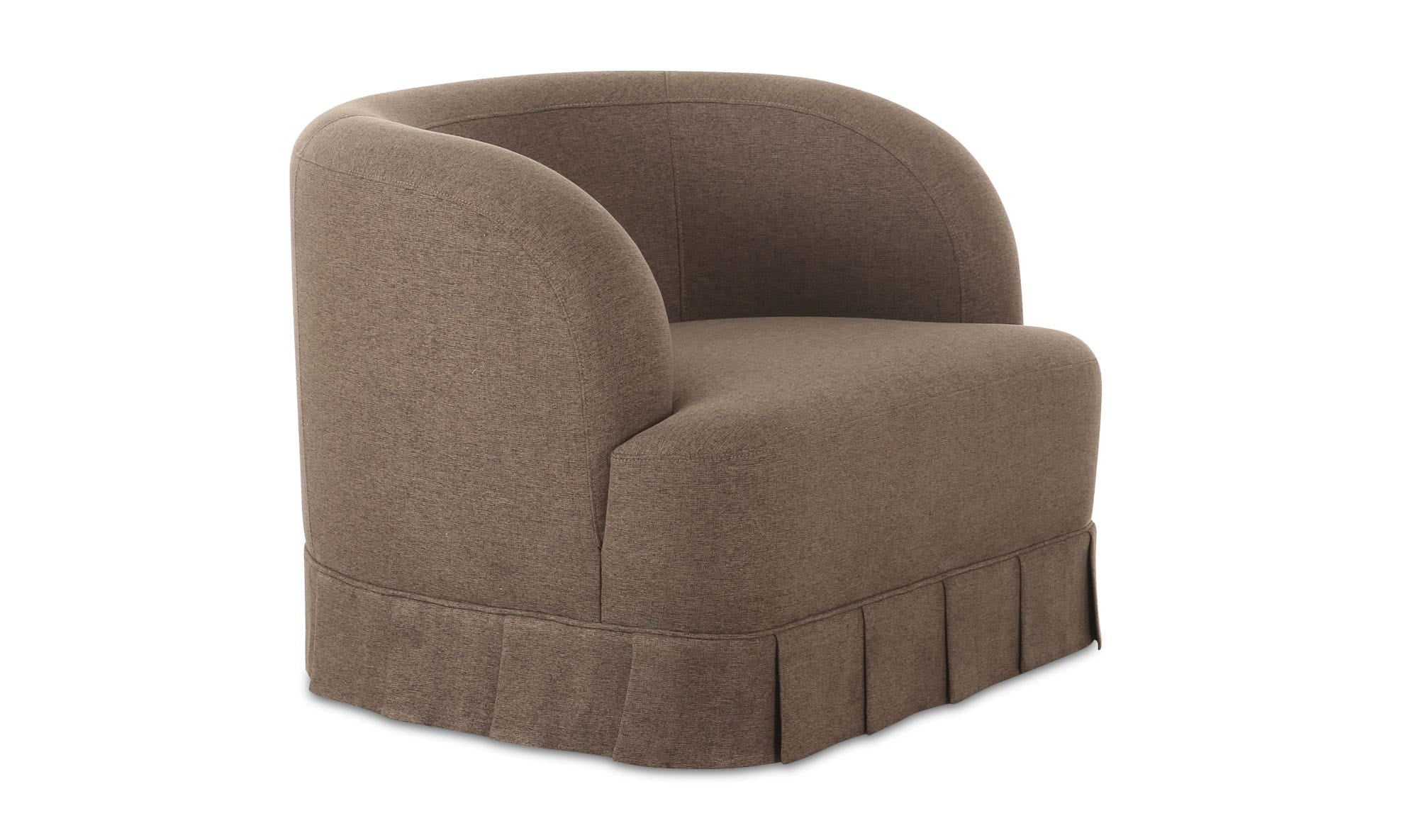 32" Brown Upholstered Swivel Accent Chair