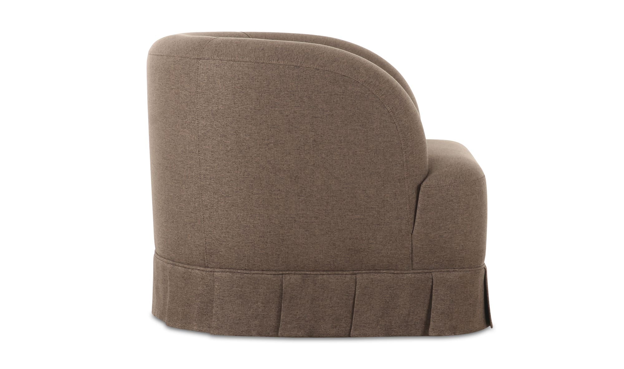 32" Brown Upholstered Swivel Accent Chair